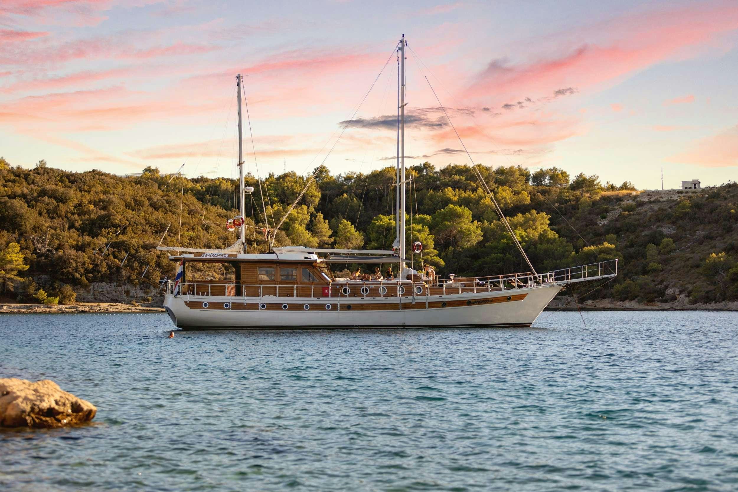 a boat on the water aboard ABORDA Yacht for Charter
