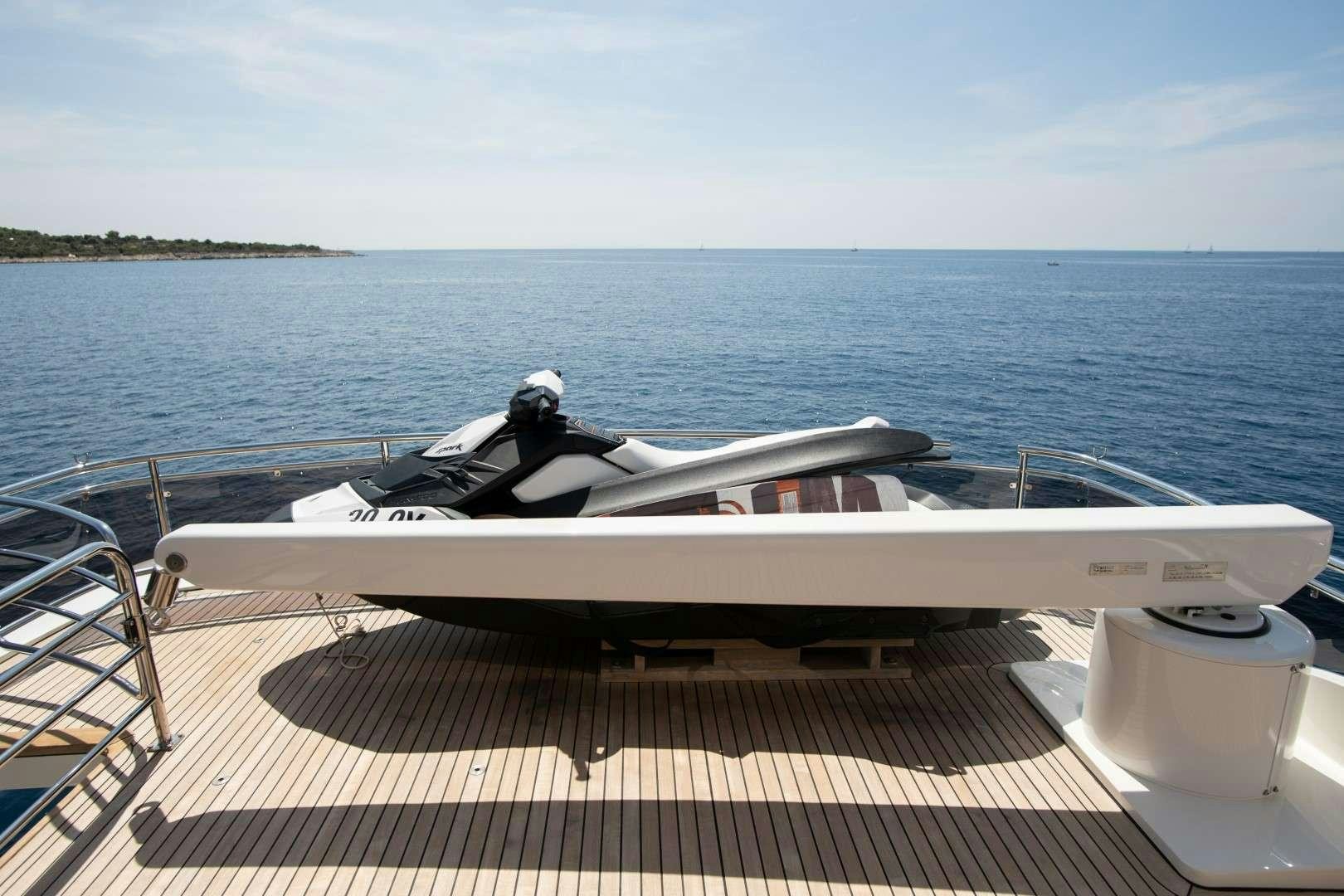 a boat on a dock aboard SEA BREEZE II Yacht for Charter