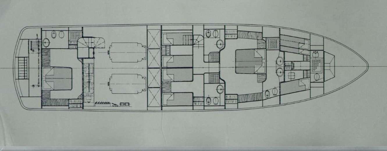 diagram, engineering drawing aboard SANDI IV Yacht for Charter