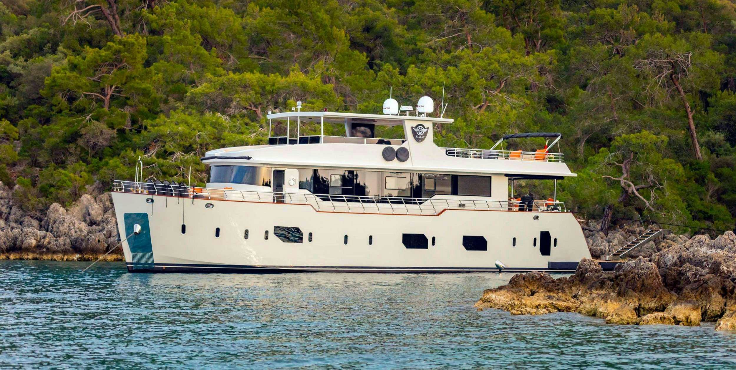 a boat on the water aboard SIMAY M Yacht for Charter