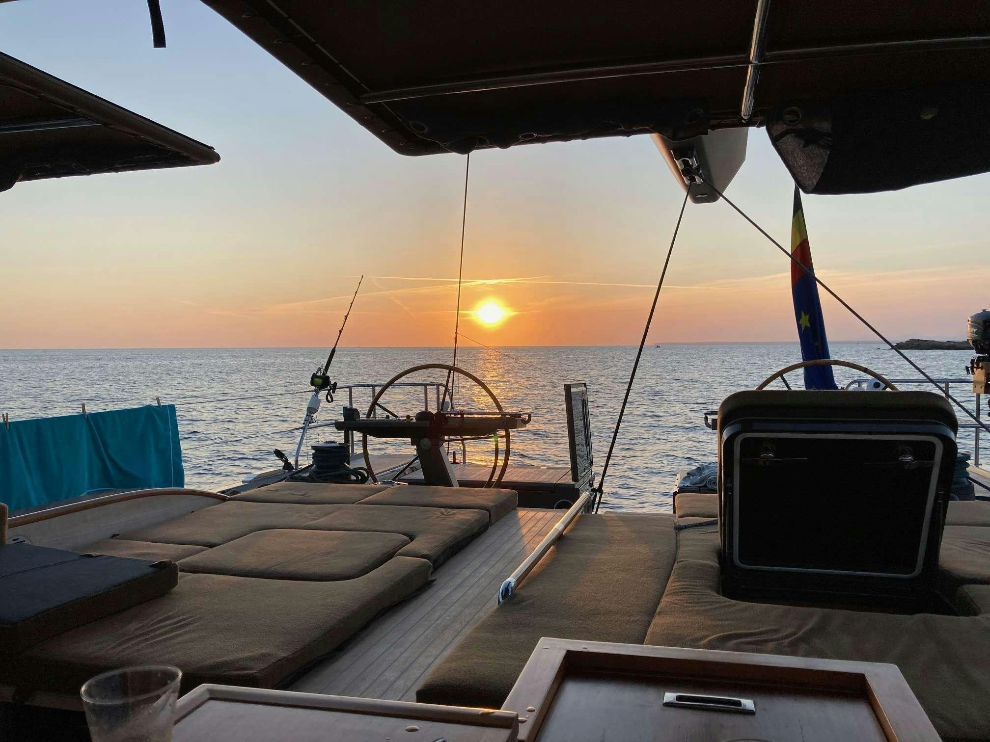 a boat on the water aboard SOLARIS 72 Yacht for Charter