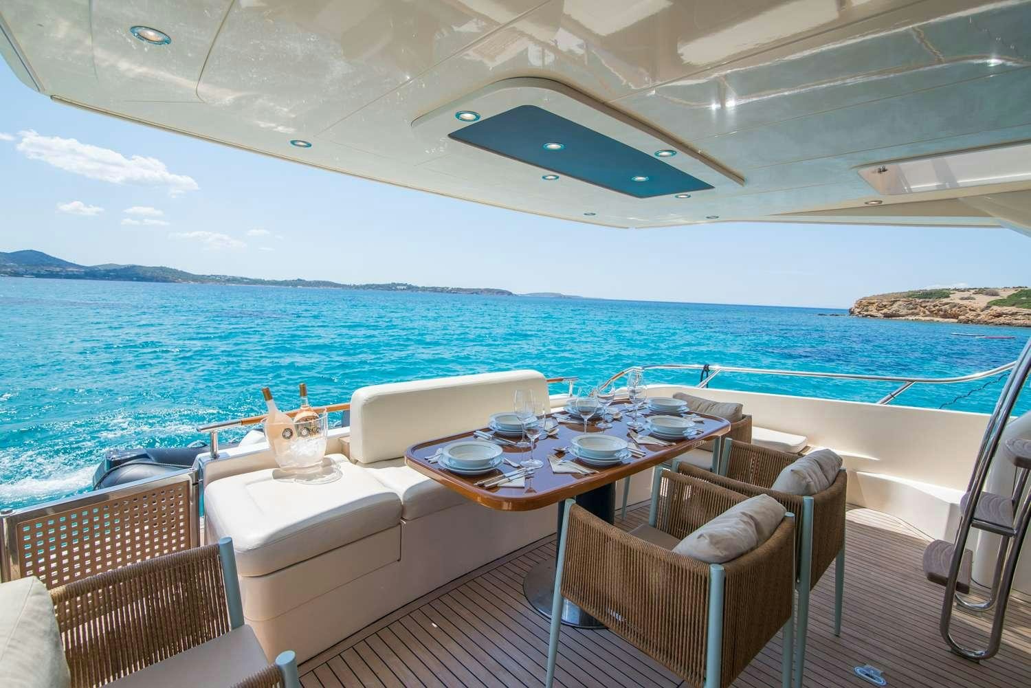 a table on a boat aboard ANTAMAR II Yacht for Charter