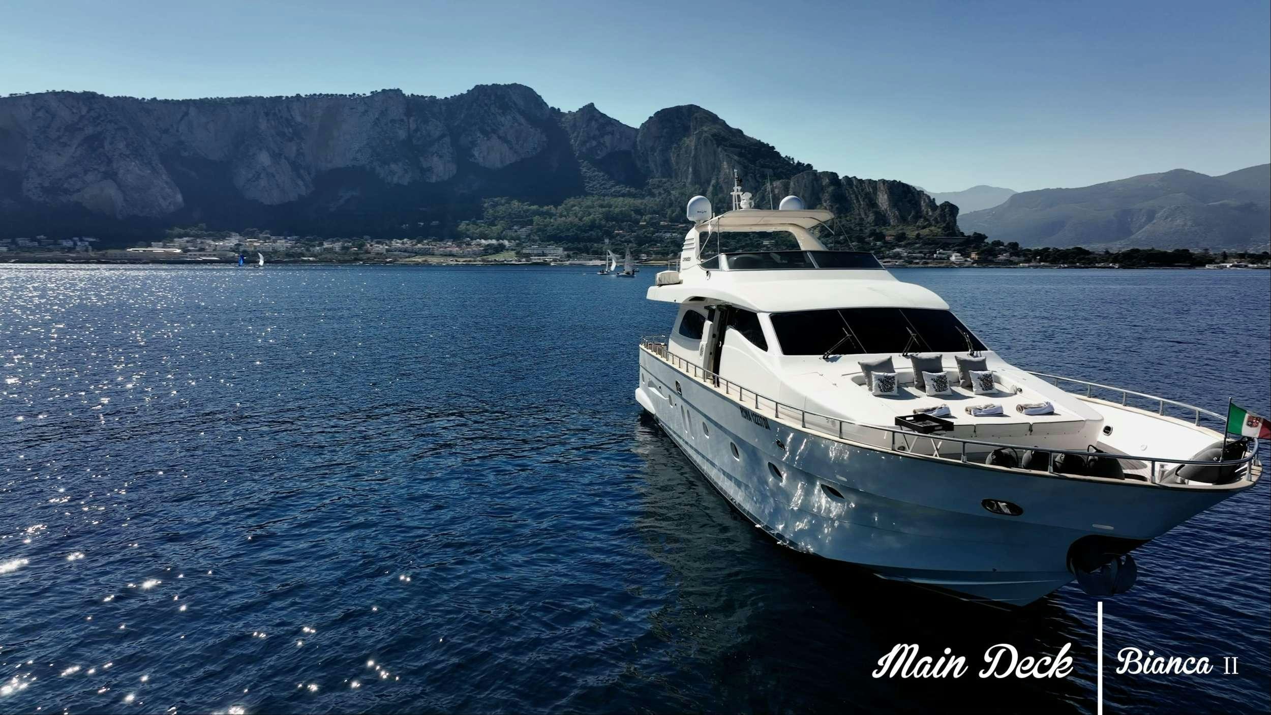 a boat in the water aboard BIANCA II Yacht for Charter
