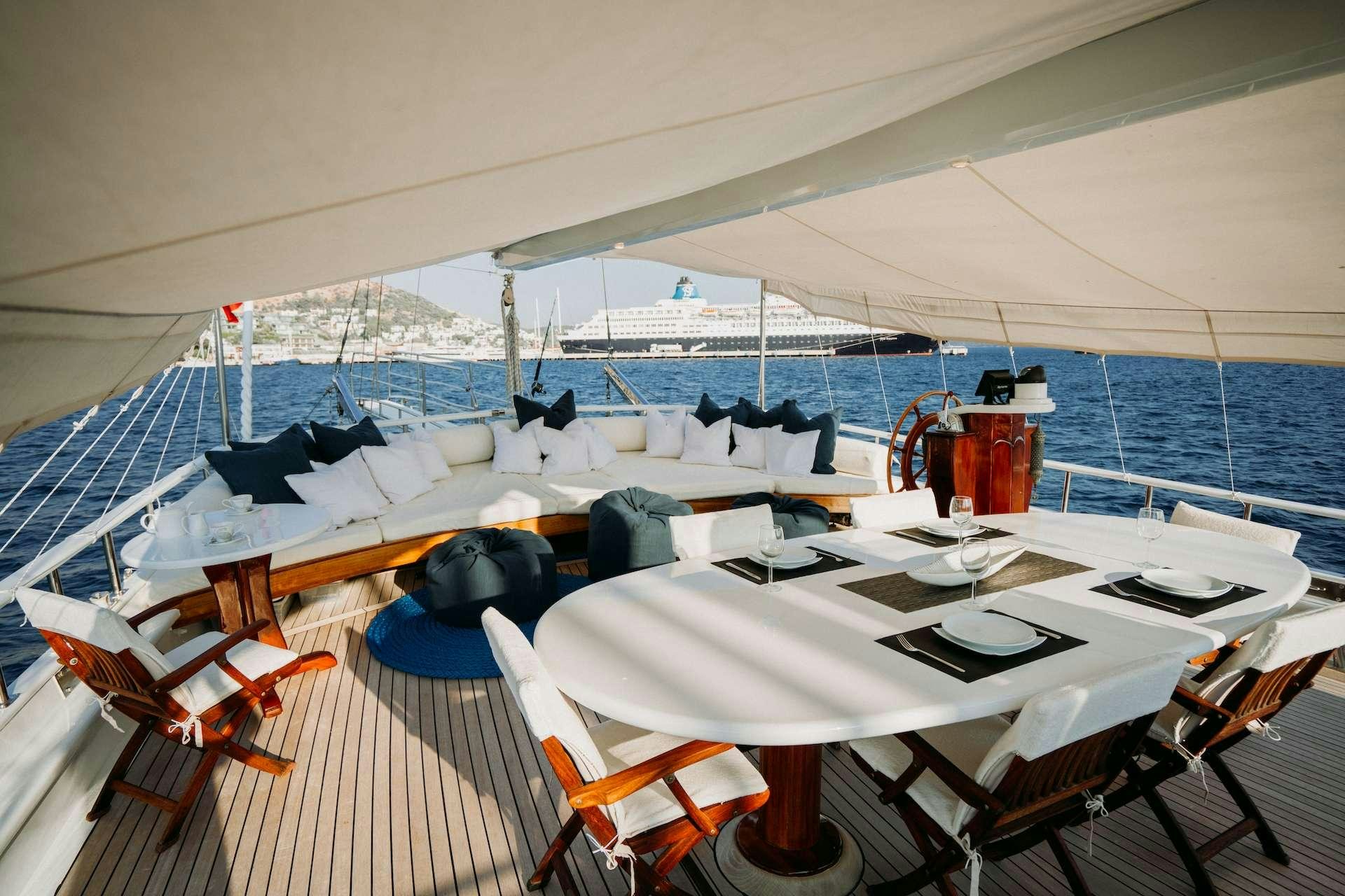 a boat on the water aboard BEYAZ LALE Yacht for Charter