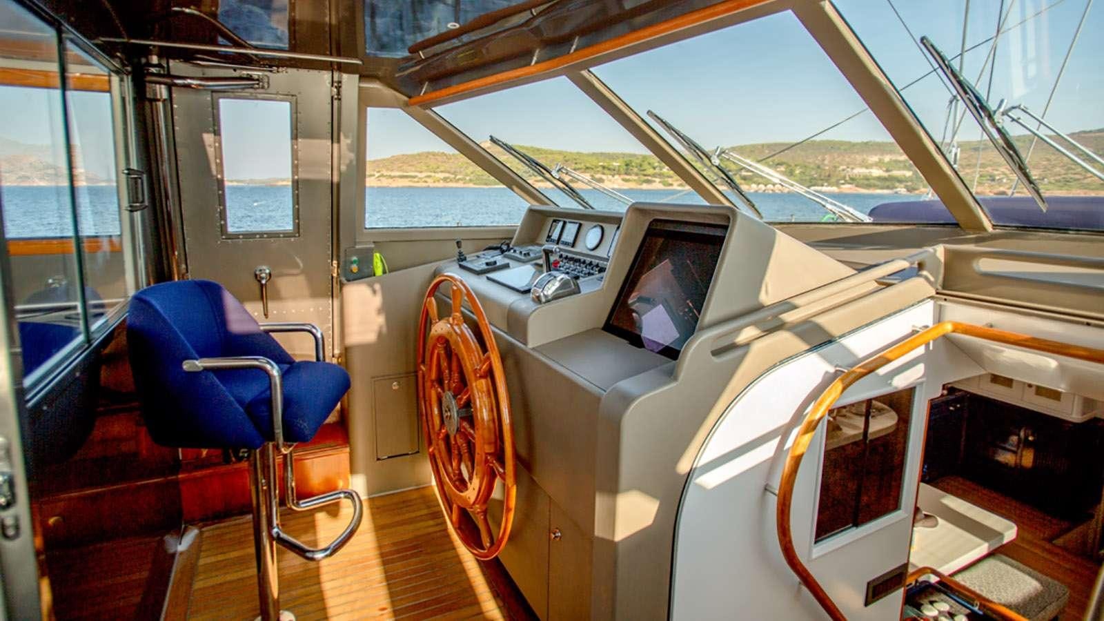 inside of a car aboard AFAET Yacht for Charter