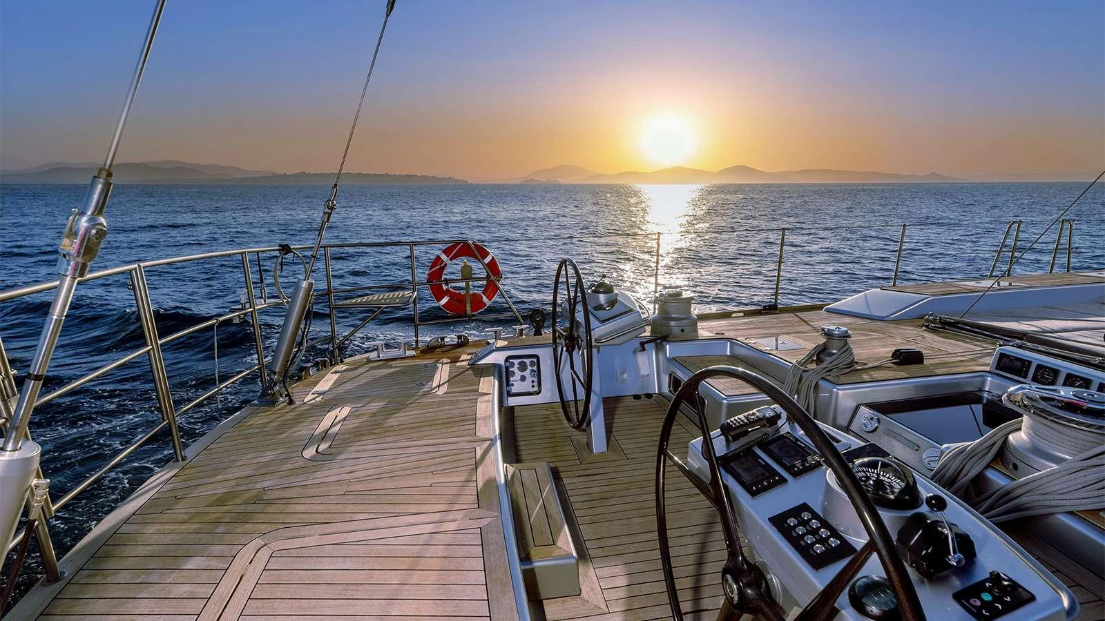 a boat on the water aboard BLACK LION Yacht for Charter