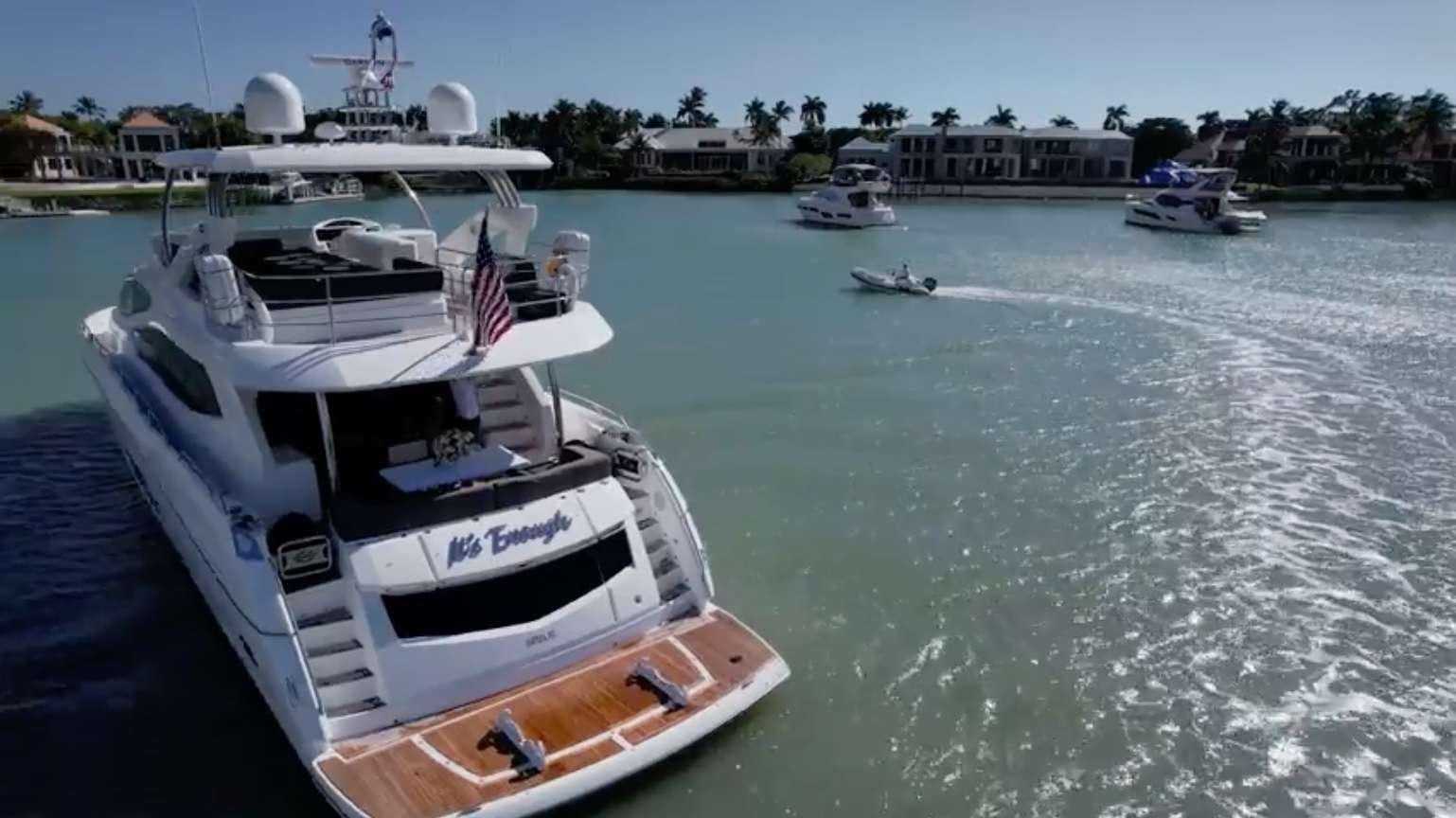 a boat on the water aboard IT'S ENOUGH Yacht for Charter