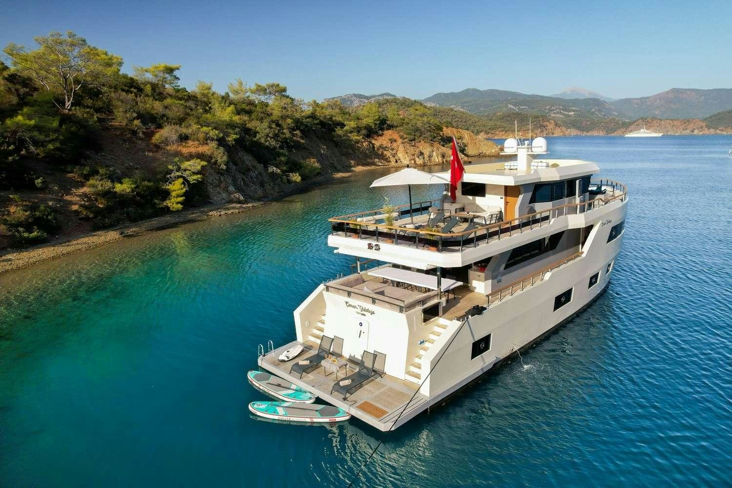 a boat on the water aboard CINAR YILDIZI Yacht for Charter