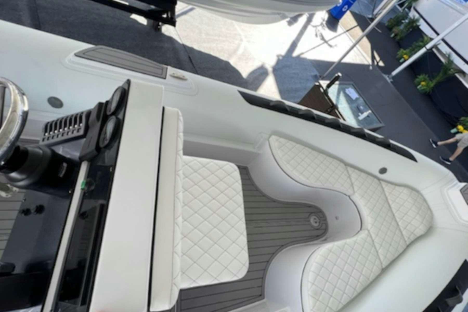 the inside of a car aboard LINDY LOU Yacht for Charter