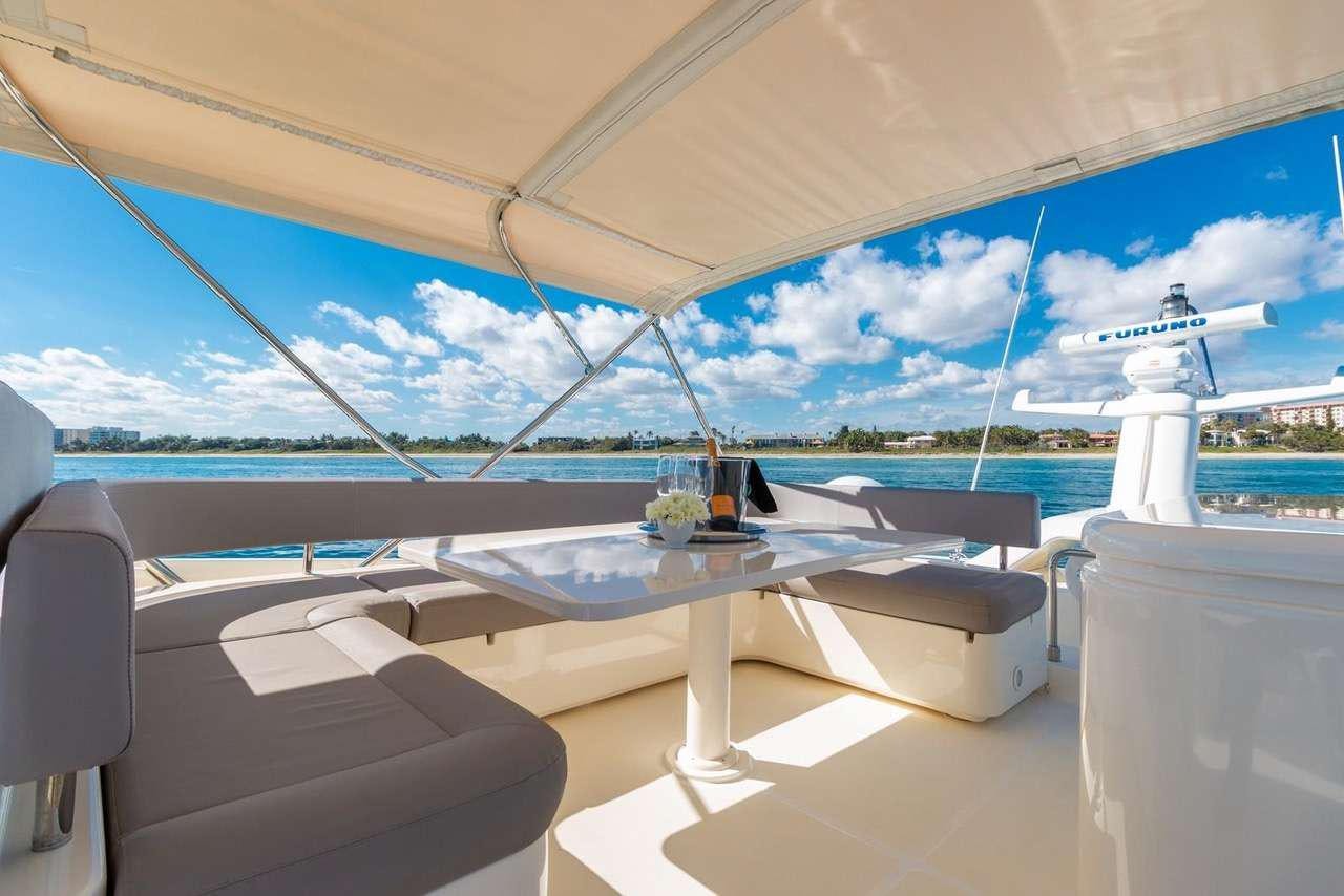 a table on a boat aboard LINDY LOU Yacht for Charter