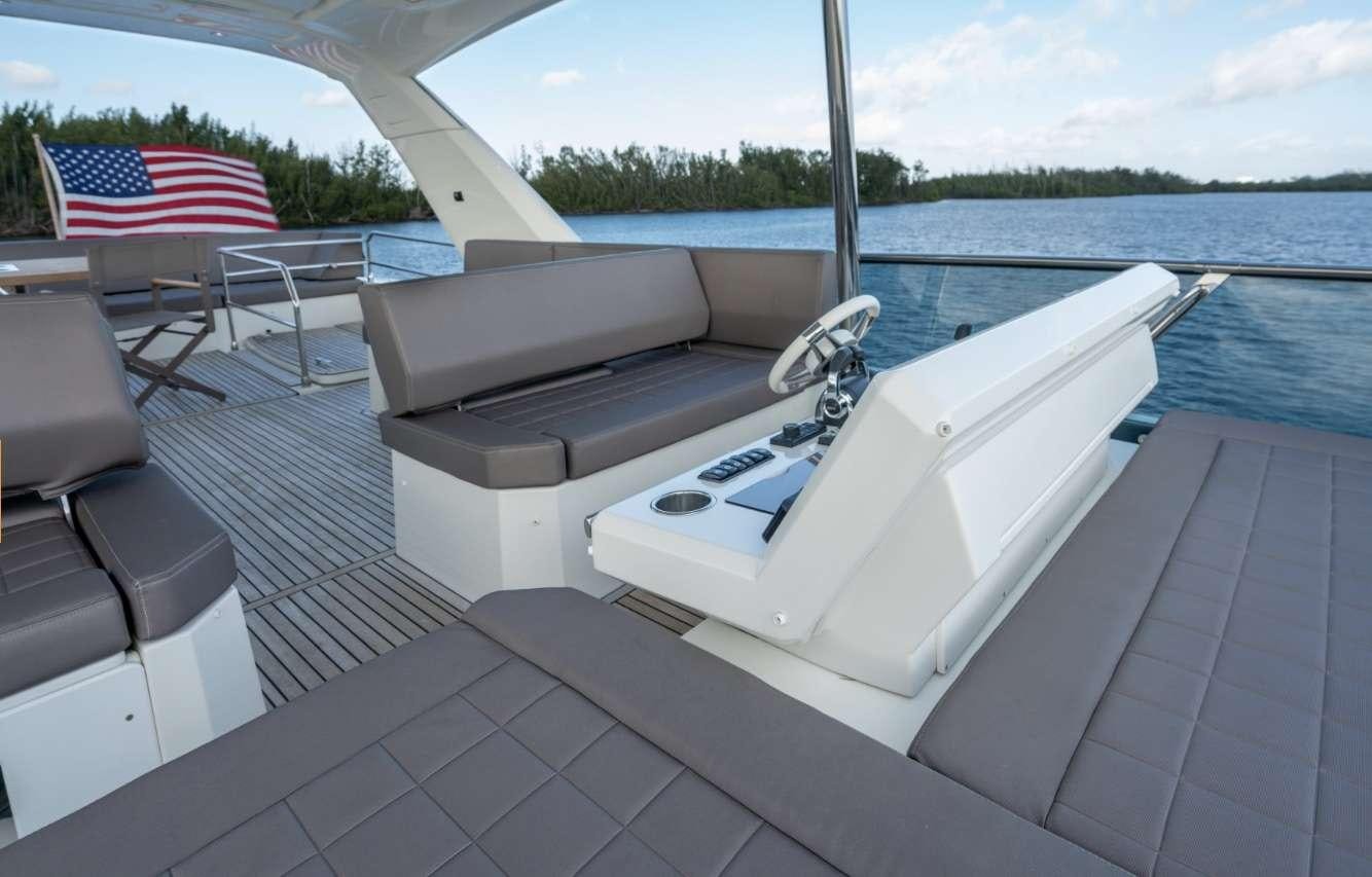 a boat on a deck aboard VIMA Yacht for Charter