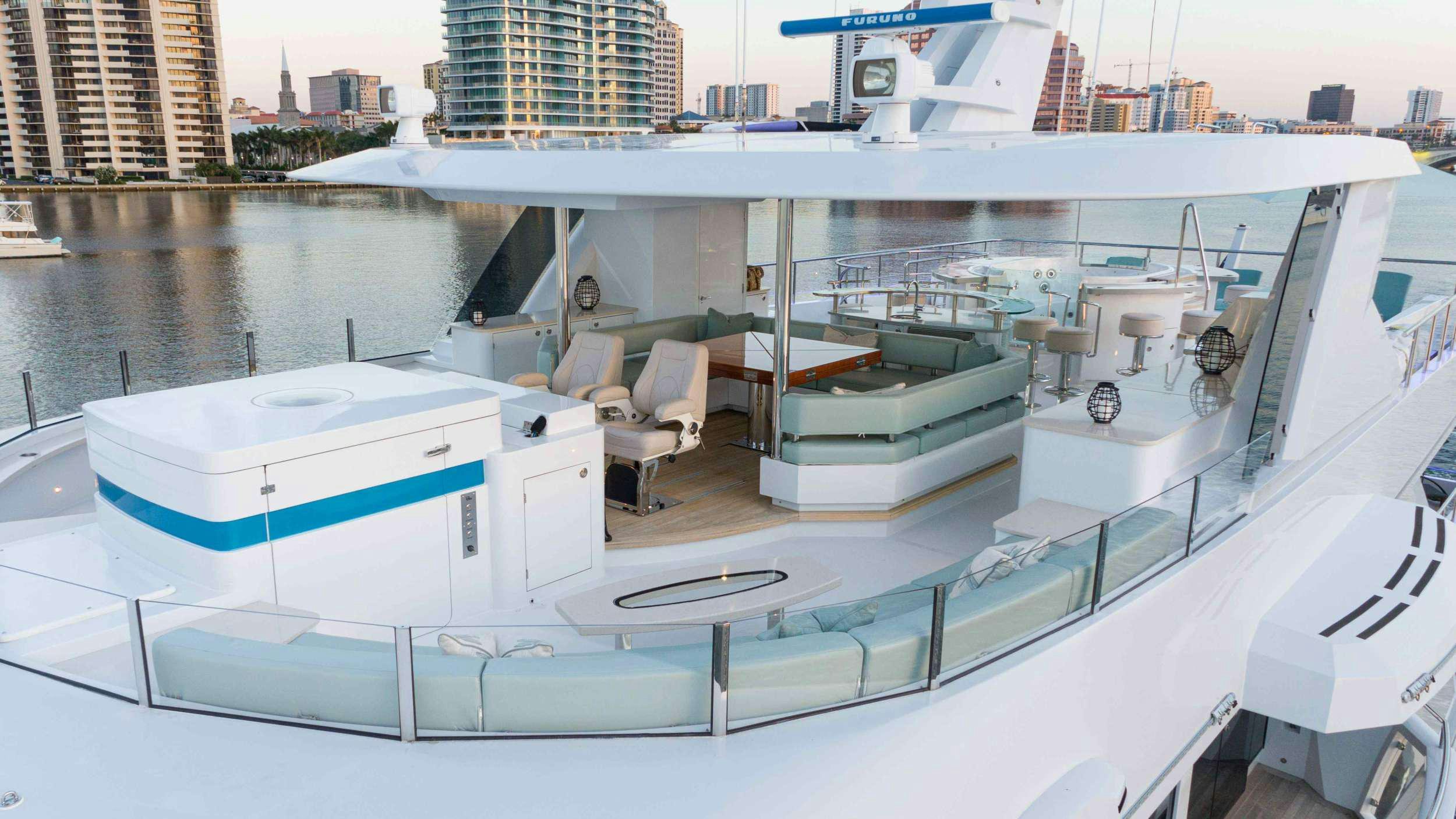 a boat on the water aboard SERENITY Yacht for Charter