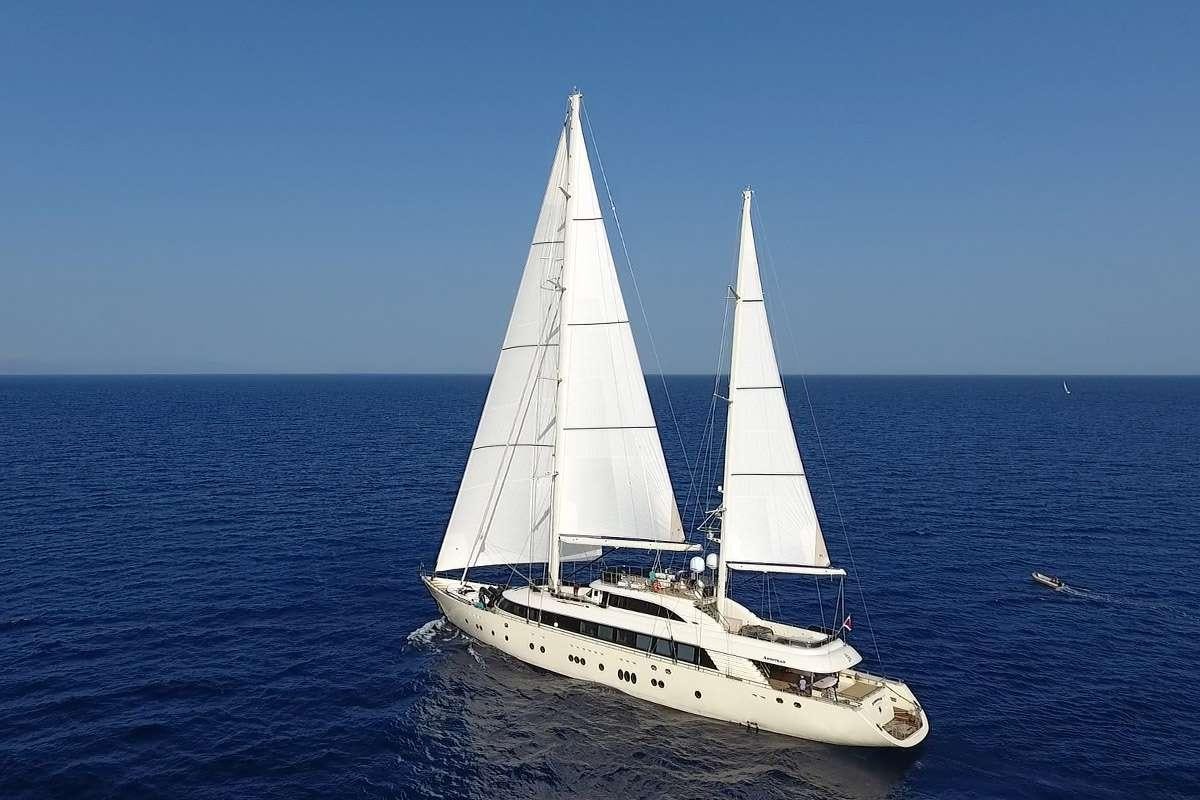 a sailboat on the water aboard ARESTEAS Yacht for Charter