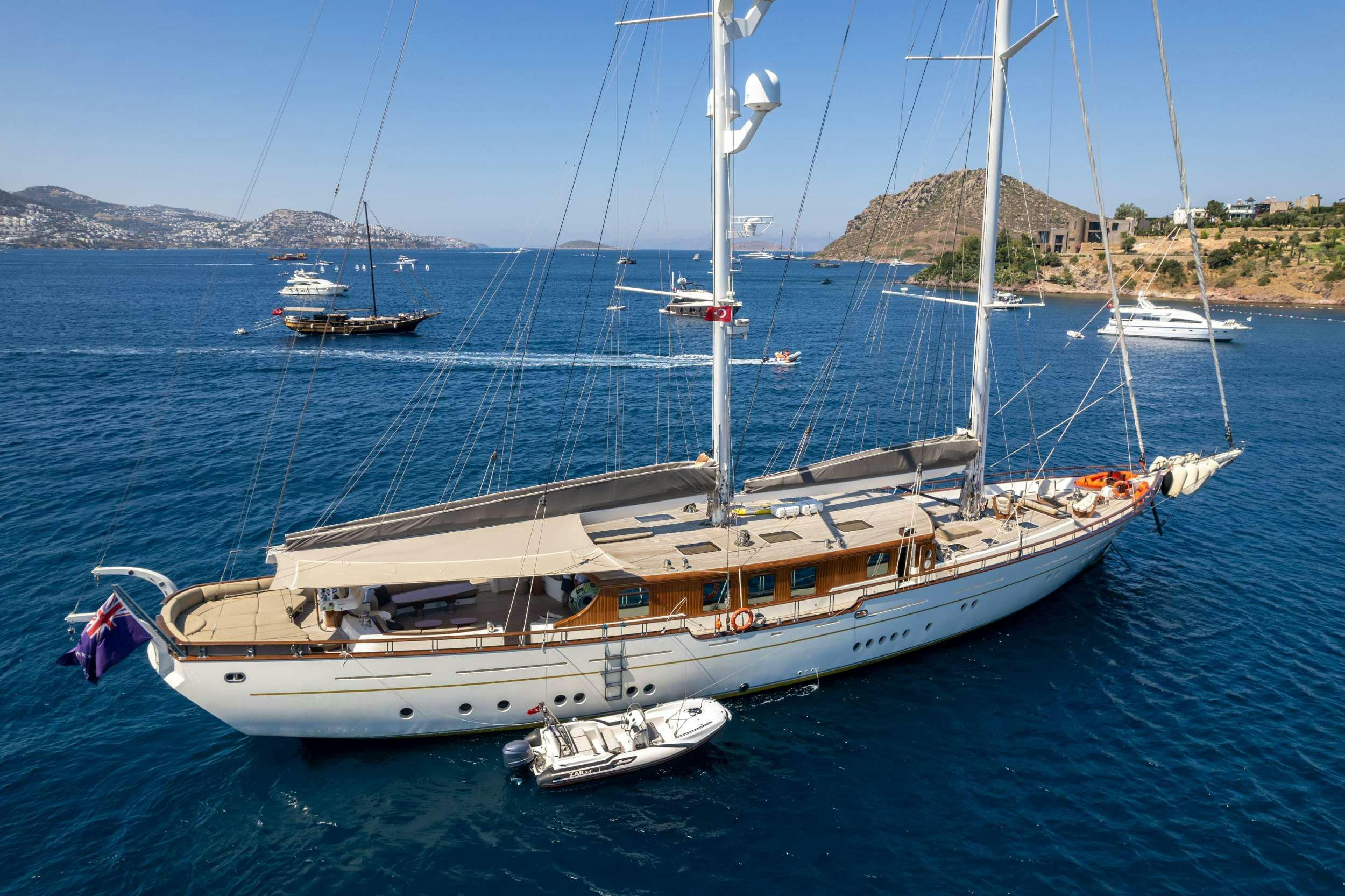 a boat in the water aboard ZANZIBA Yacht for Charter