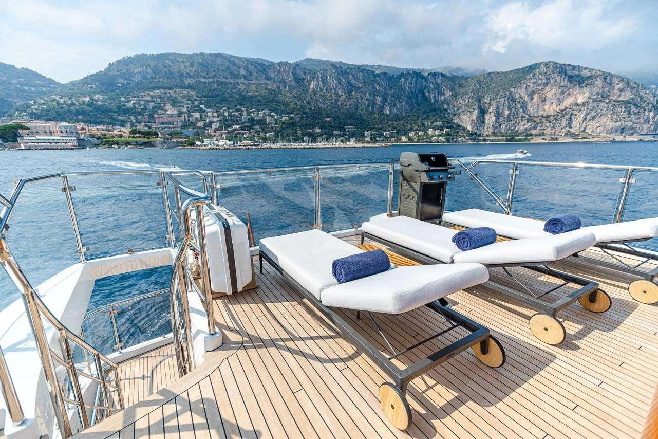 a boat on the water aboard LULU Yacht for Charter