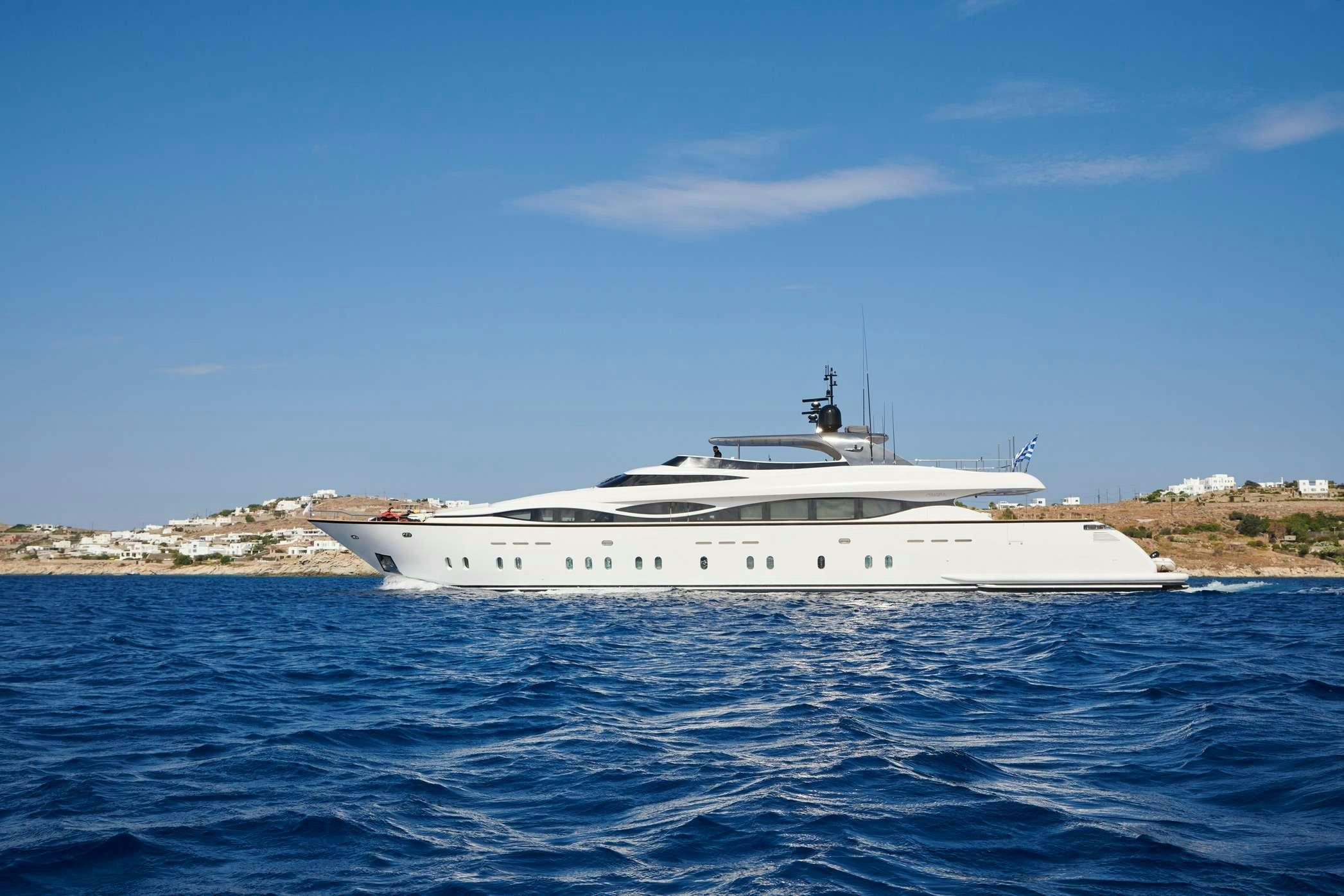 a white yacht on the water aboard PEREAKI II Yacht for Charter