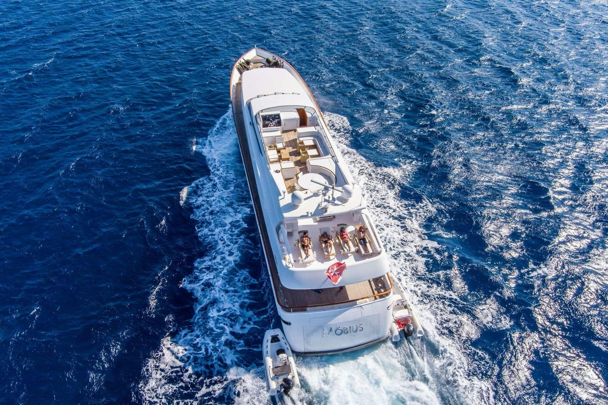 a boat in the water aboard MOBIUS Yacht for Charter