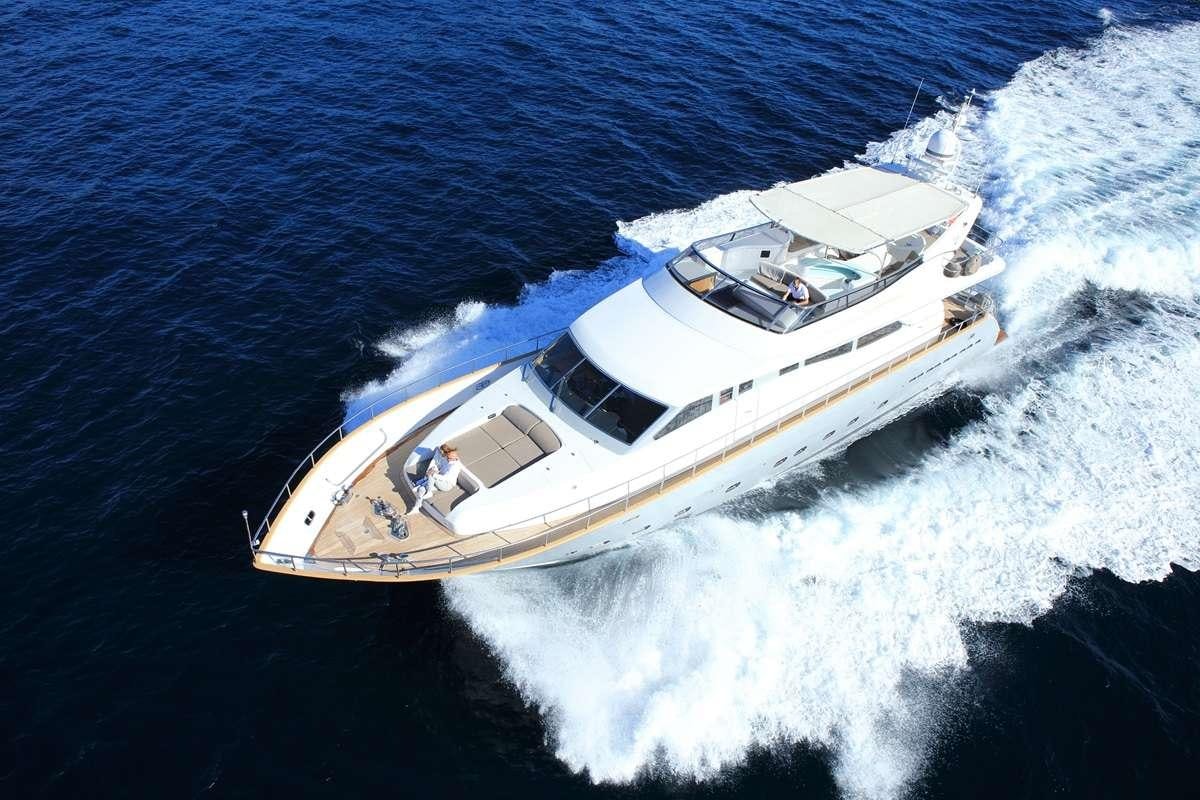 a boat on the water aboard COCA VI Yacht for Charter