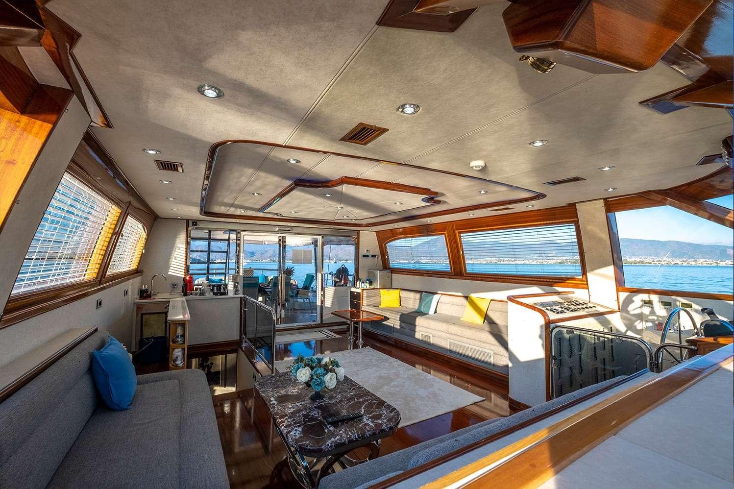 inside of a boat aboard DESTINY Yacht for Charter