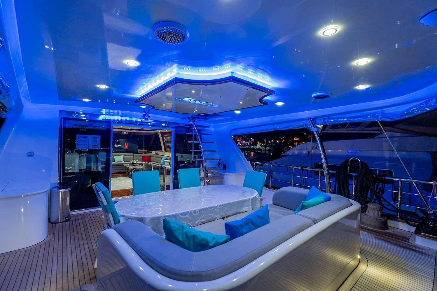 a large swimming pool aboard DESTINY Yacht for Charter