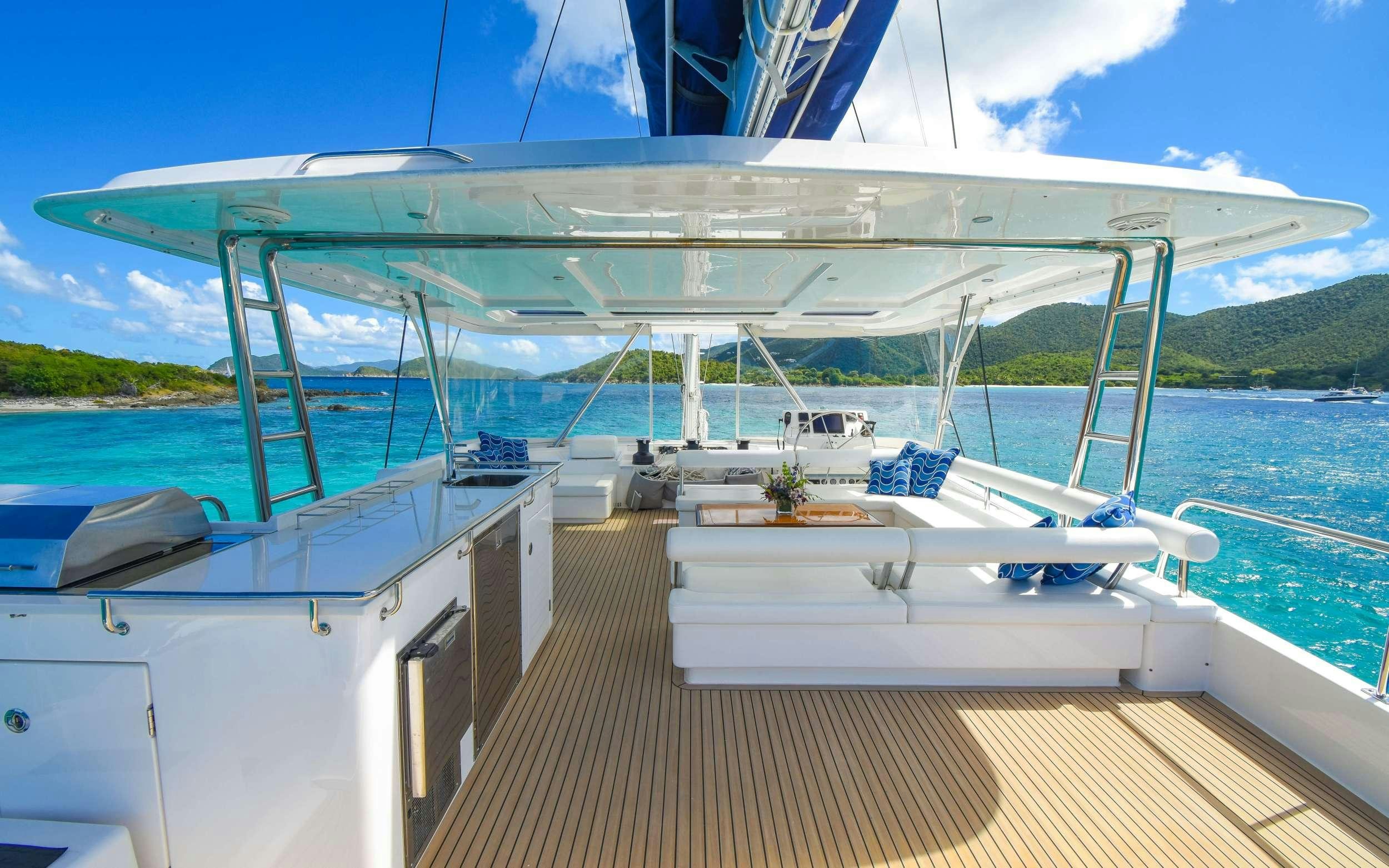 a boat on the water aboard LEEWAY Yacht for Charter