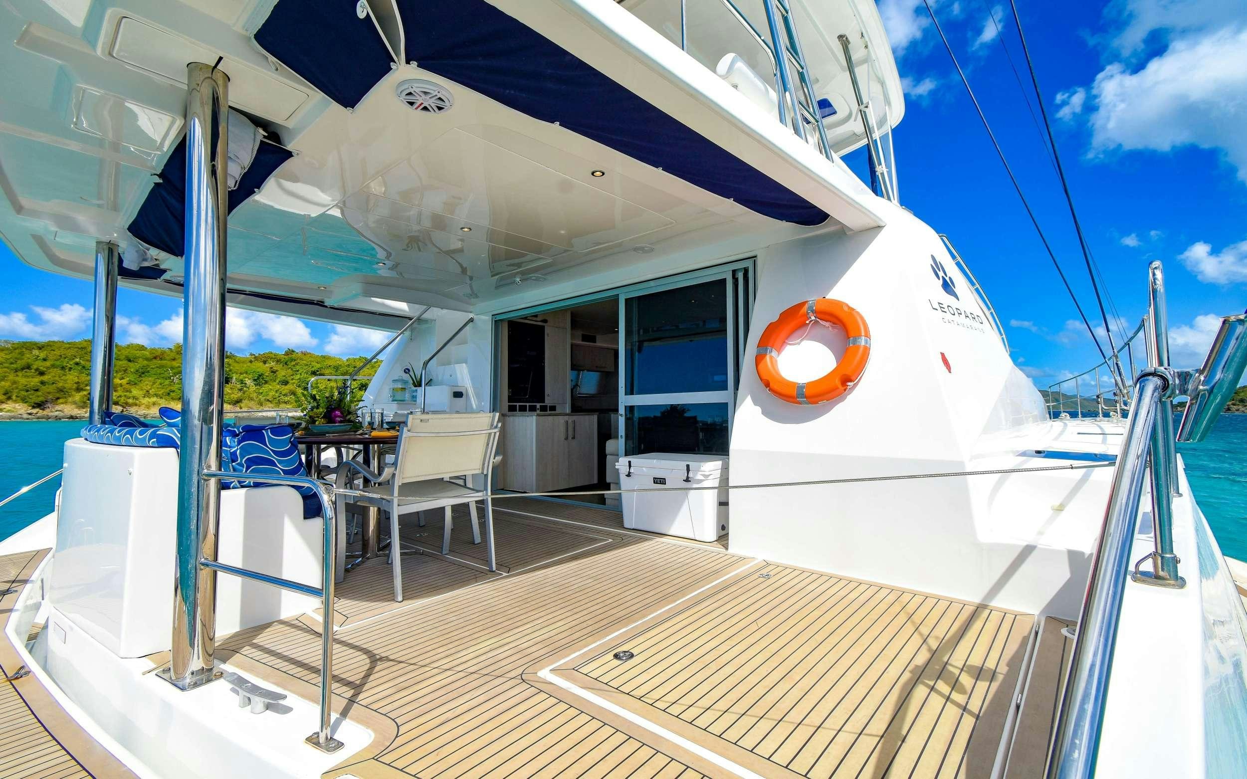 a boat on the water aboard LEEWAY Yacht for Charter