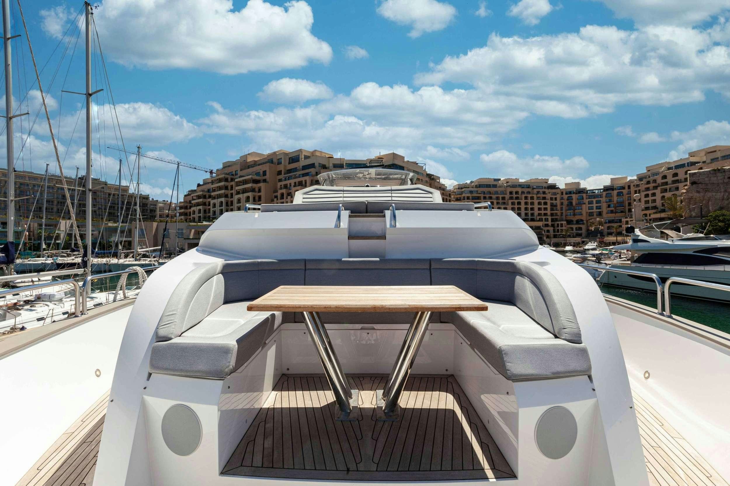 a boat on the water aboard NEW EDGE Yacht for Charter