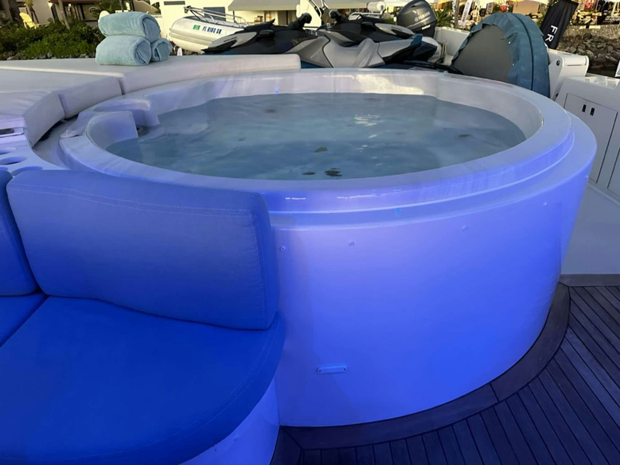 a large white tub aboard ISLAND GIRL Yacht for Charter