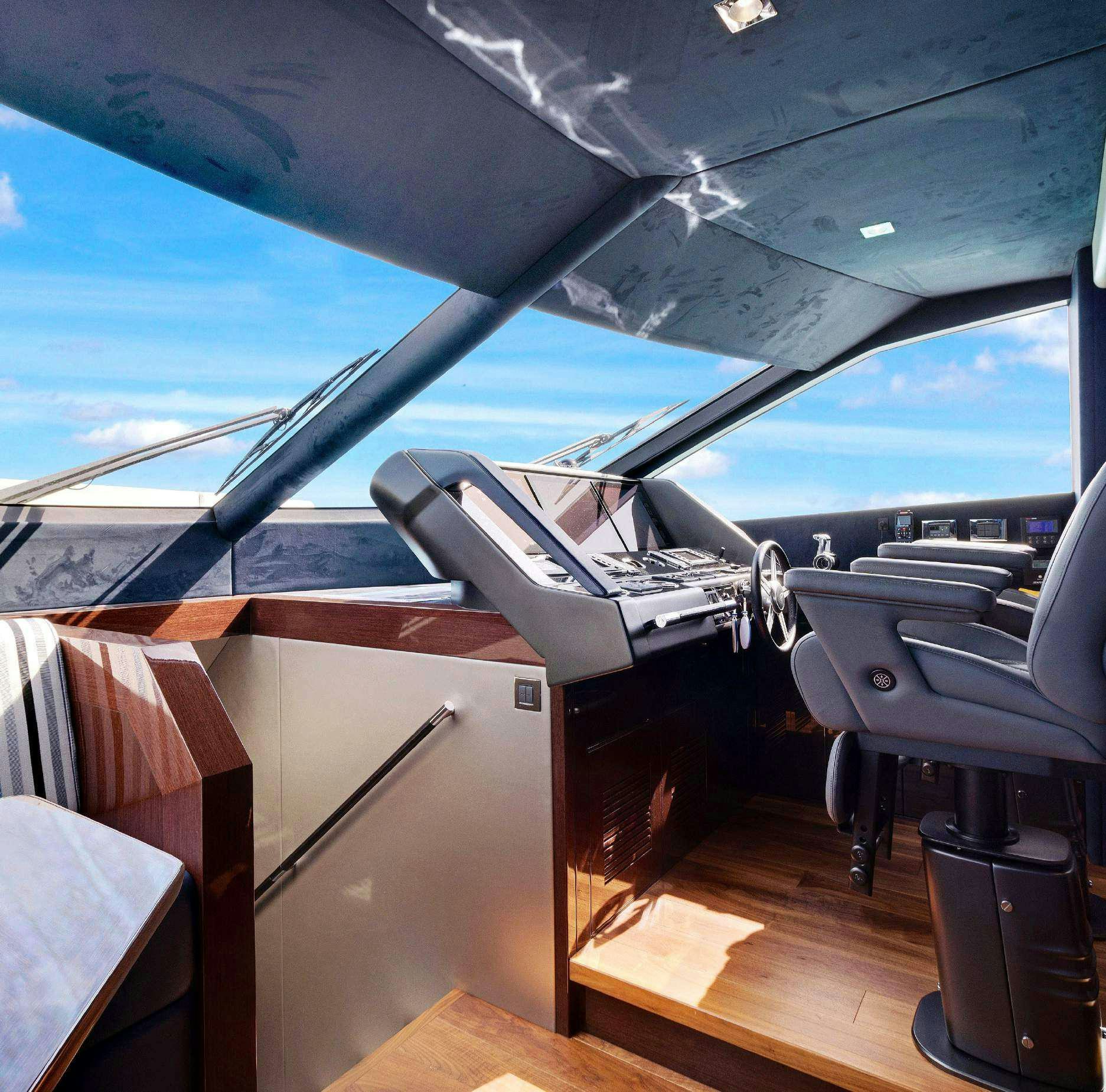 inside of a space ship aboard SYNERGY Yacht for Charter