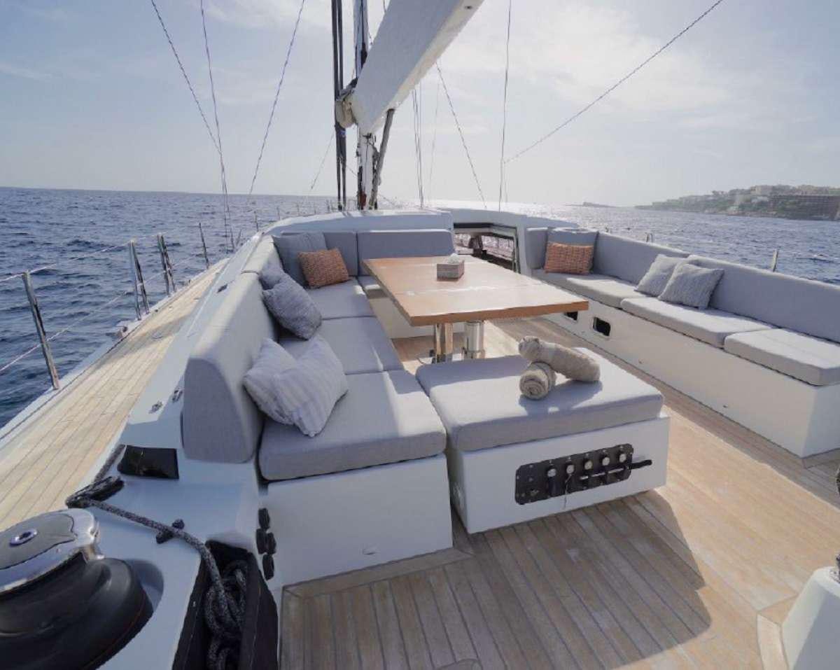 a boat on the water aboard AENEA Yacht for Charter