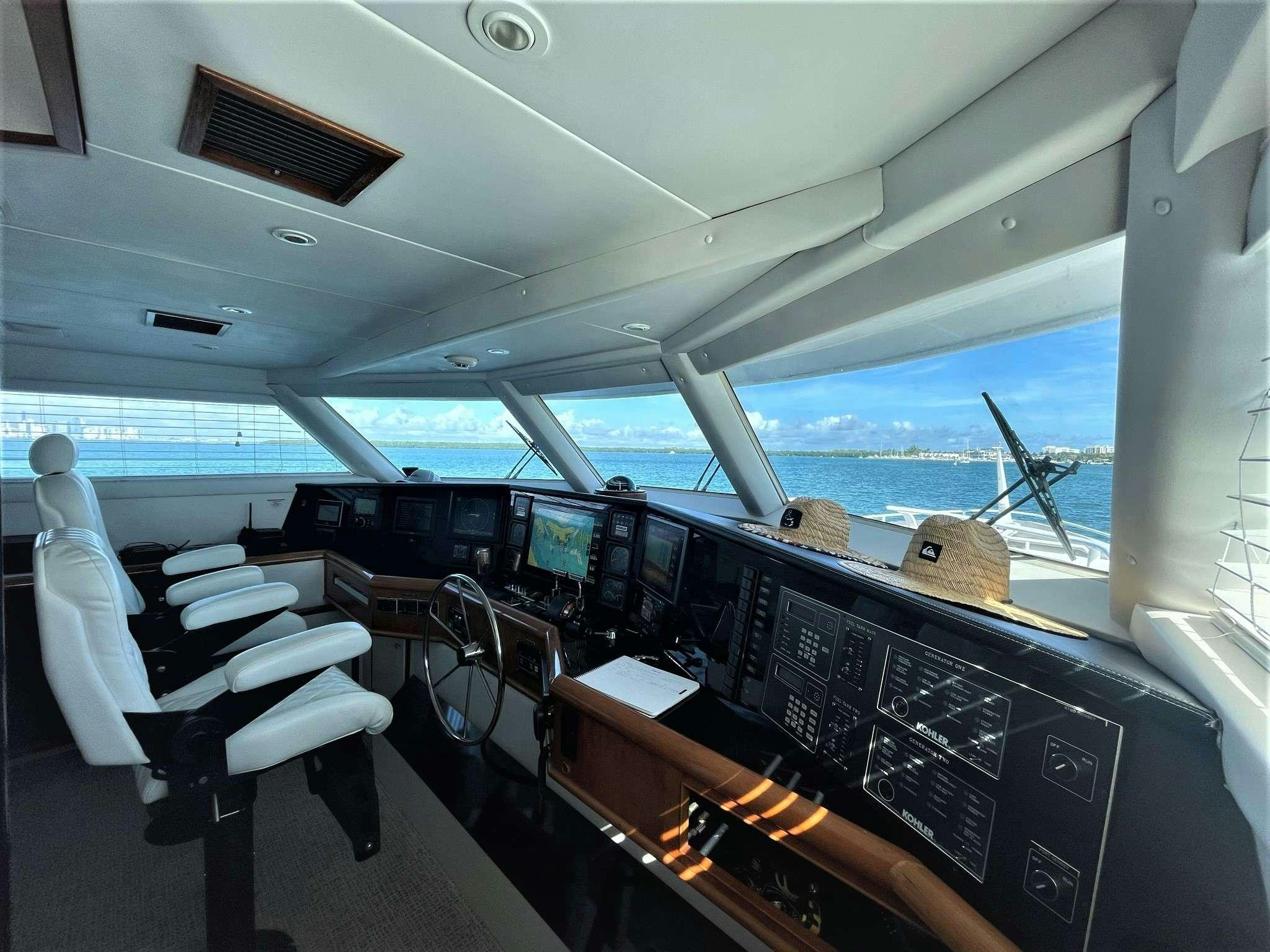 inside of an airplane aboard ROGUE Yacht for Charter