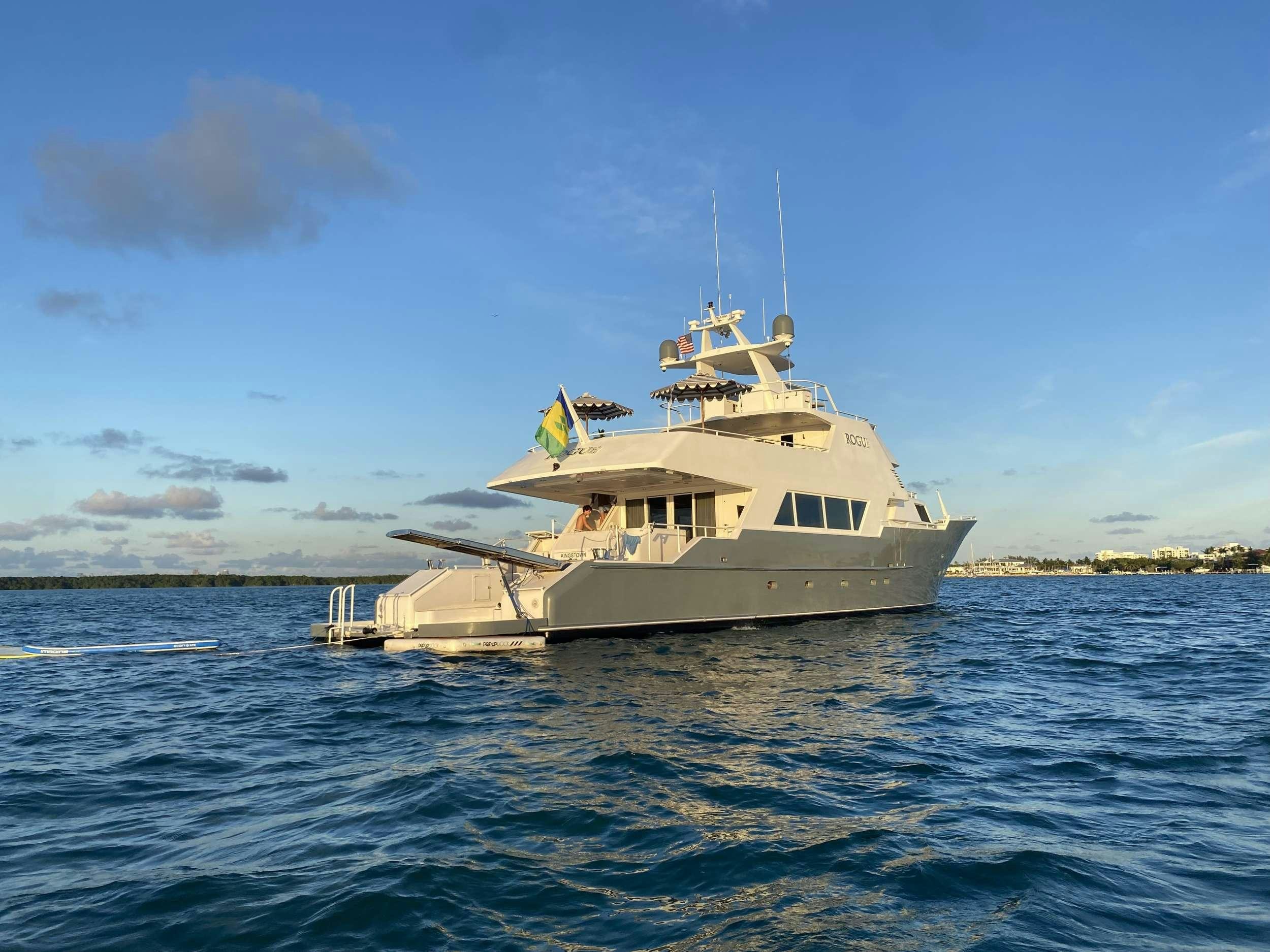 a boat in the water aboard ROGUE Yacht for Charter