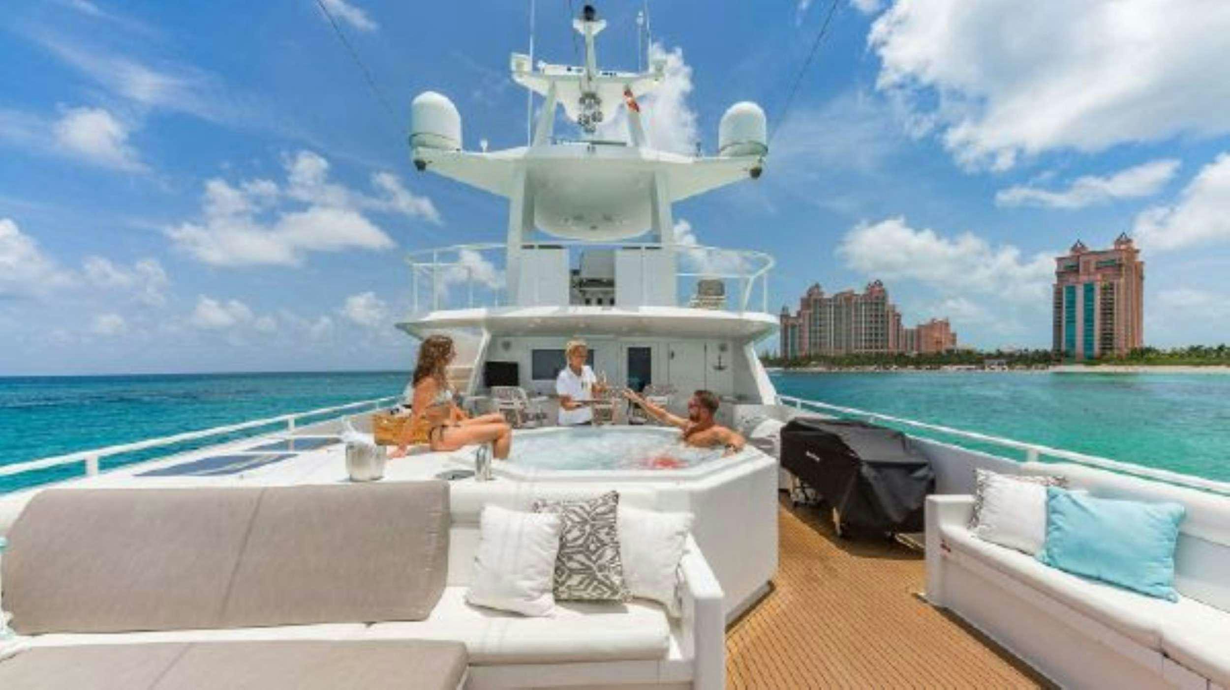 a group of people on a boat aboard ROGUE Yacht for Charter