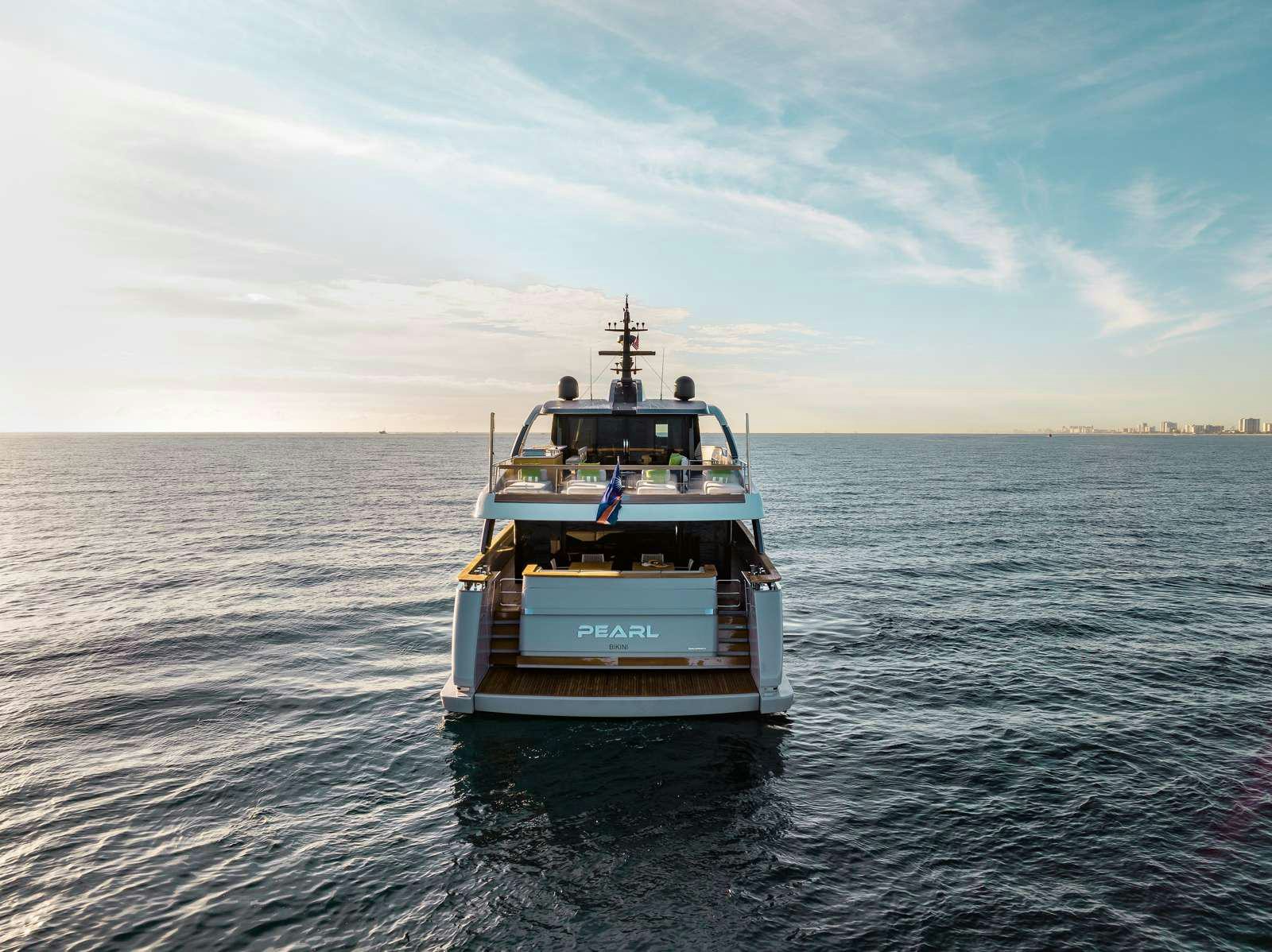 a boat in the water aboard PEARL Yacht for Charter