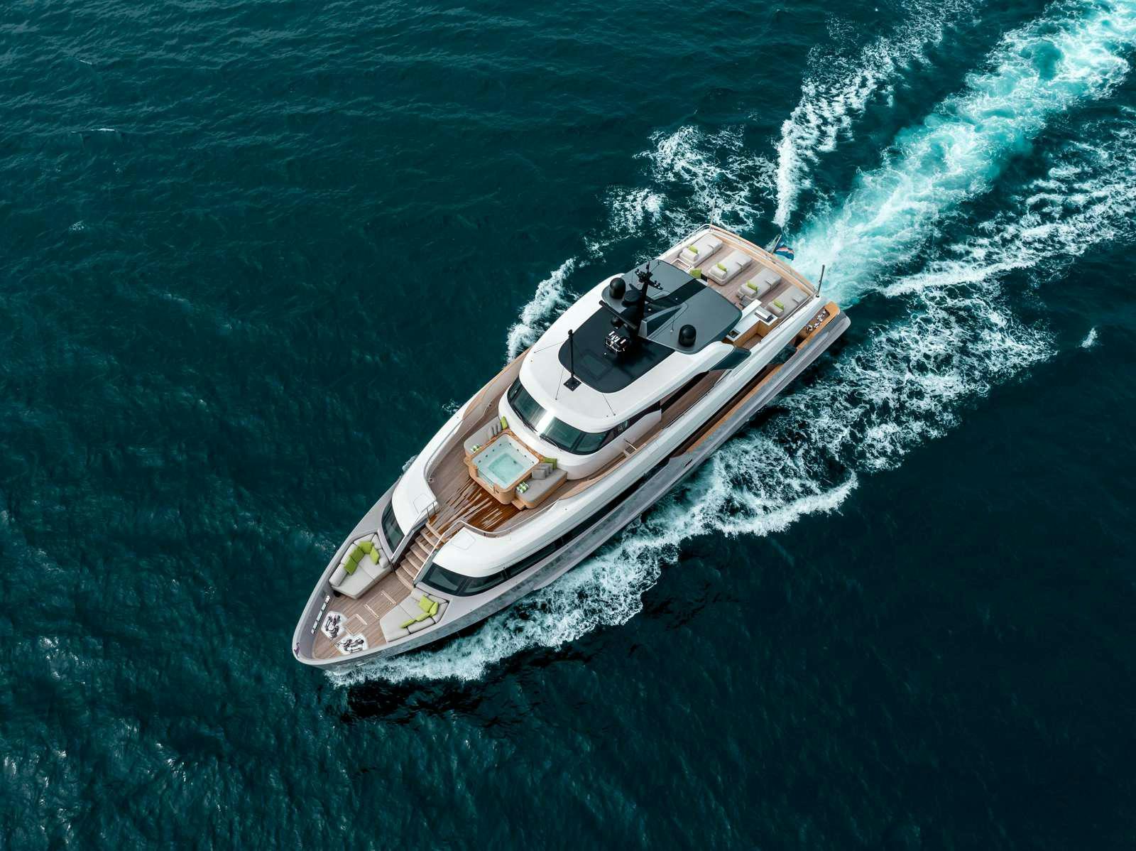 a boat in the water aboard PEARL Yacht for Charter