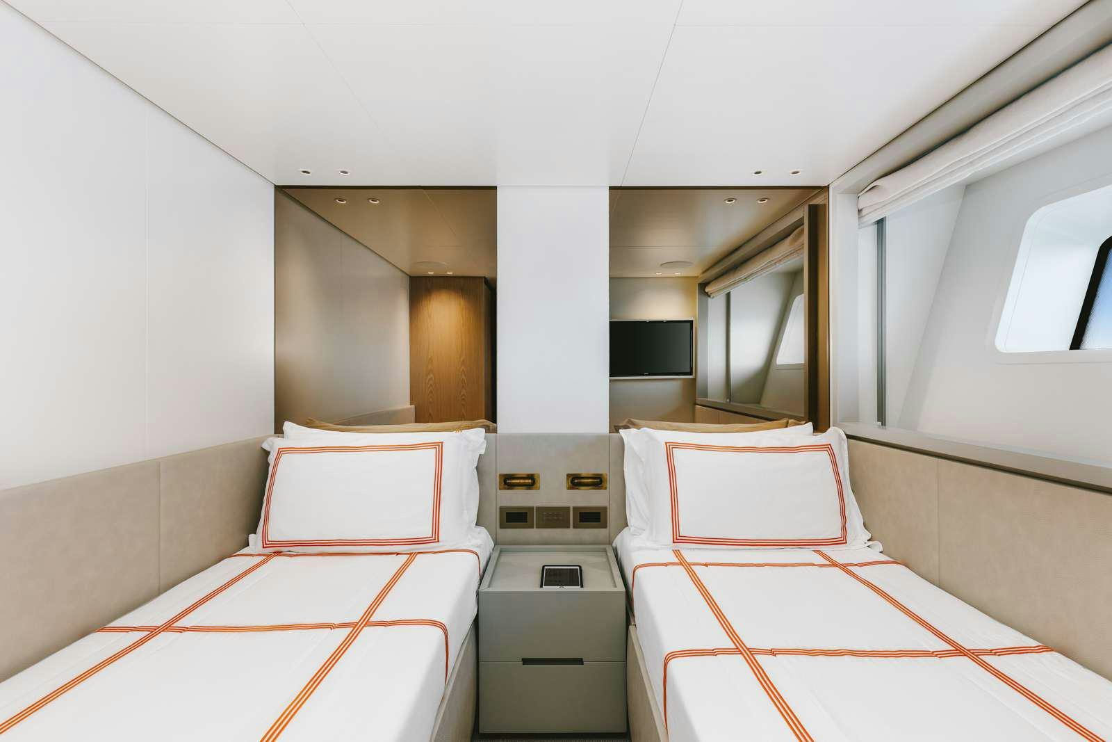 a room with a sink and a mirror aboard PEARL Yacht for Charter