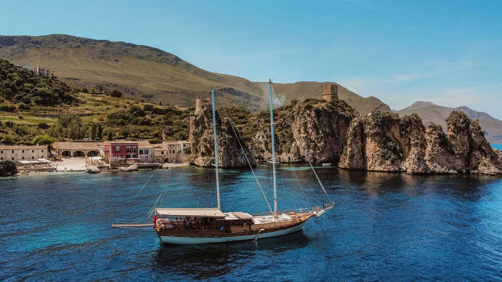 a boat in the water aboard HANDE CAPO GALERA Yacht for Charter