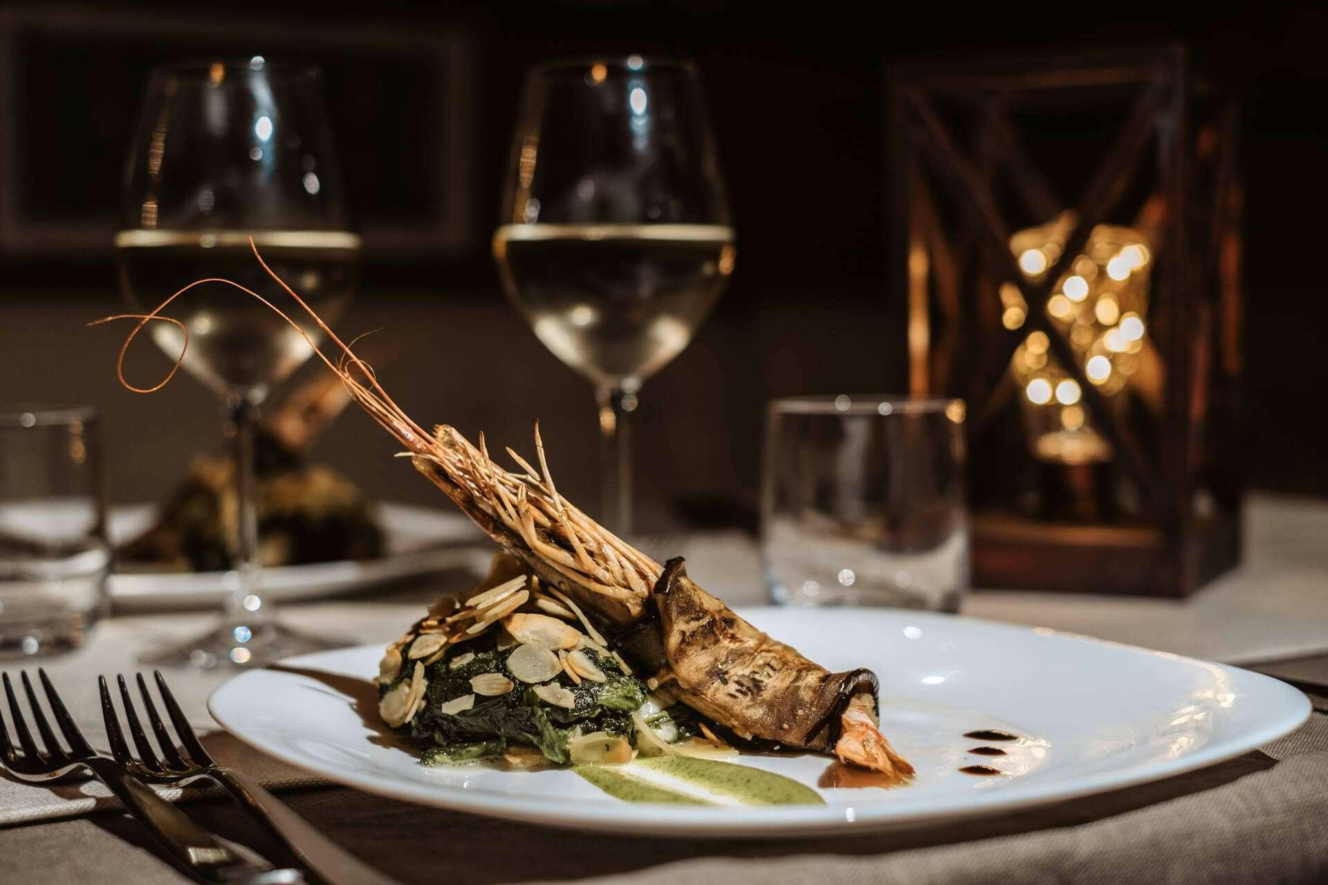 a skeleton on a plate aboard HANDE CAPO GALERA Yacht for Charter