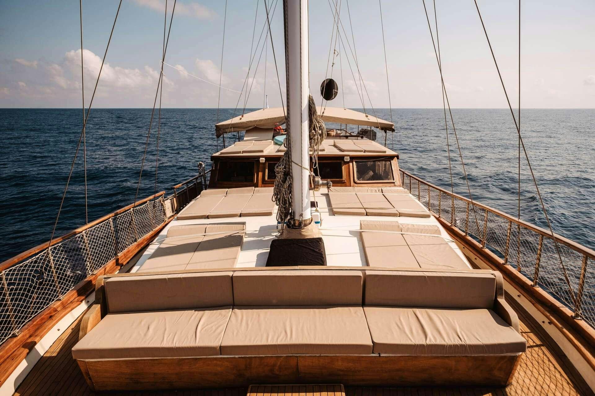 a boat on the water aboard HANDE CAPO GALERA Yacht for Charter