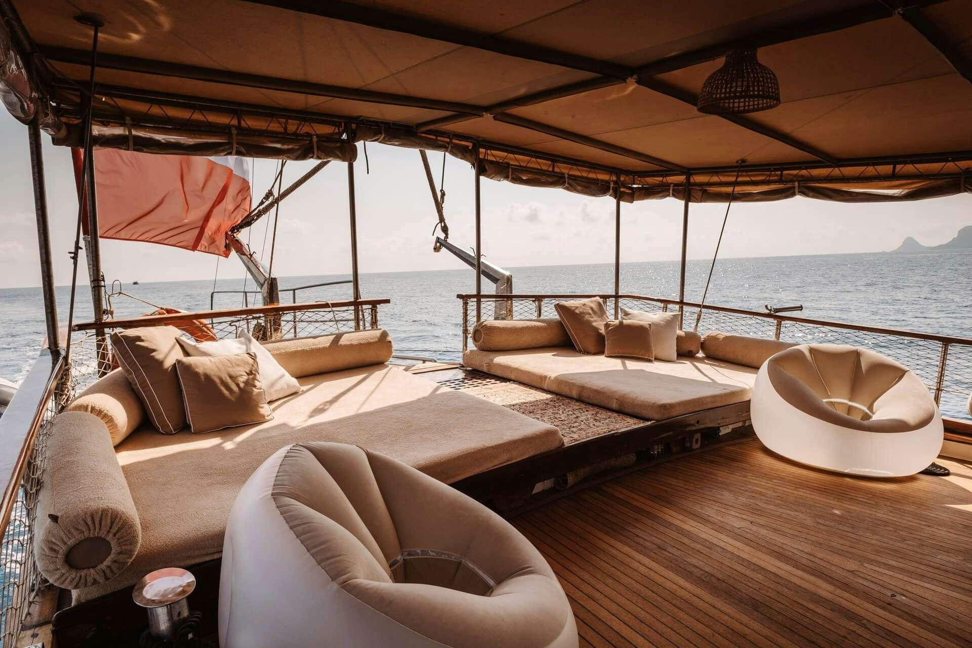 a boat on the water aboard HANDE CAPO GALERA Yacht for Charter
