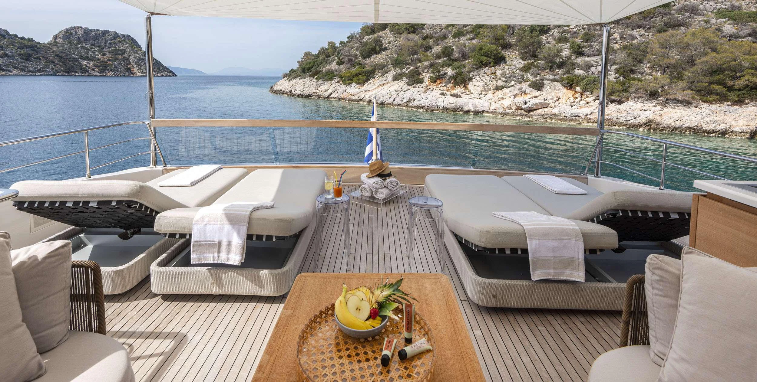a boat on a deck aboard FATSA Yacht for Charter