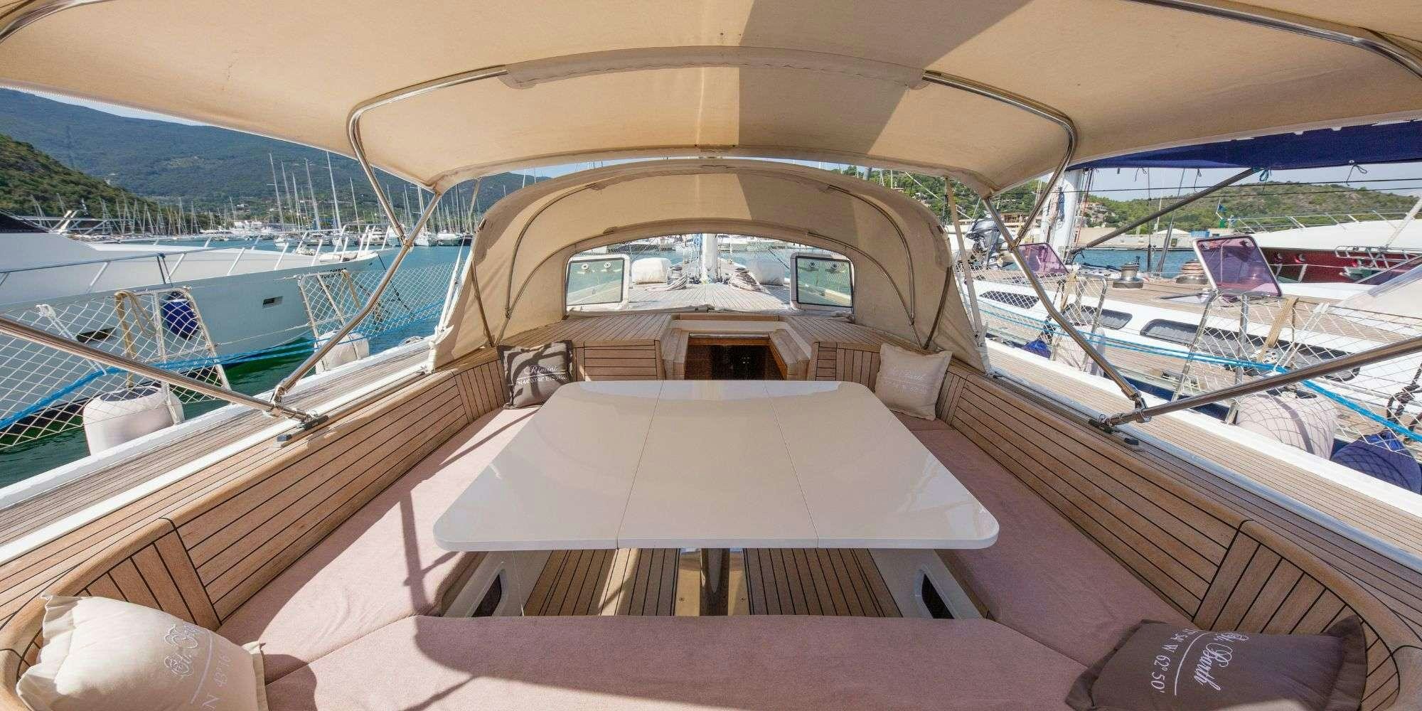 a boat on the water aboard LA VIDELLE Yacht for Charter