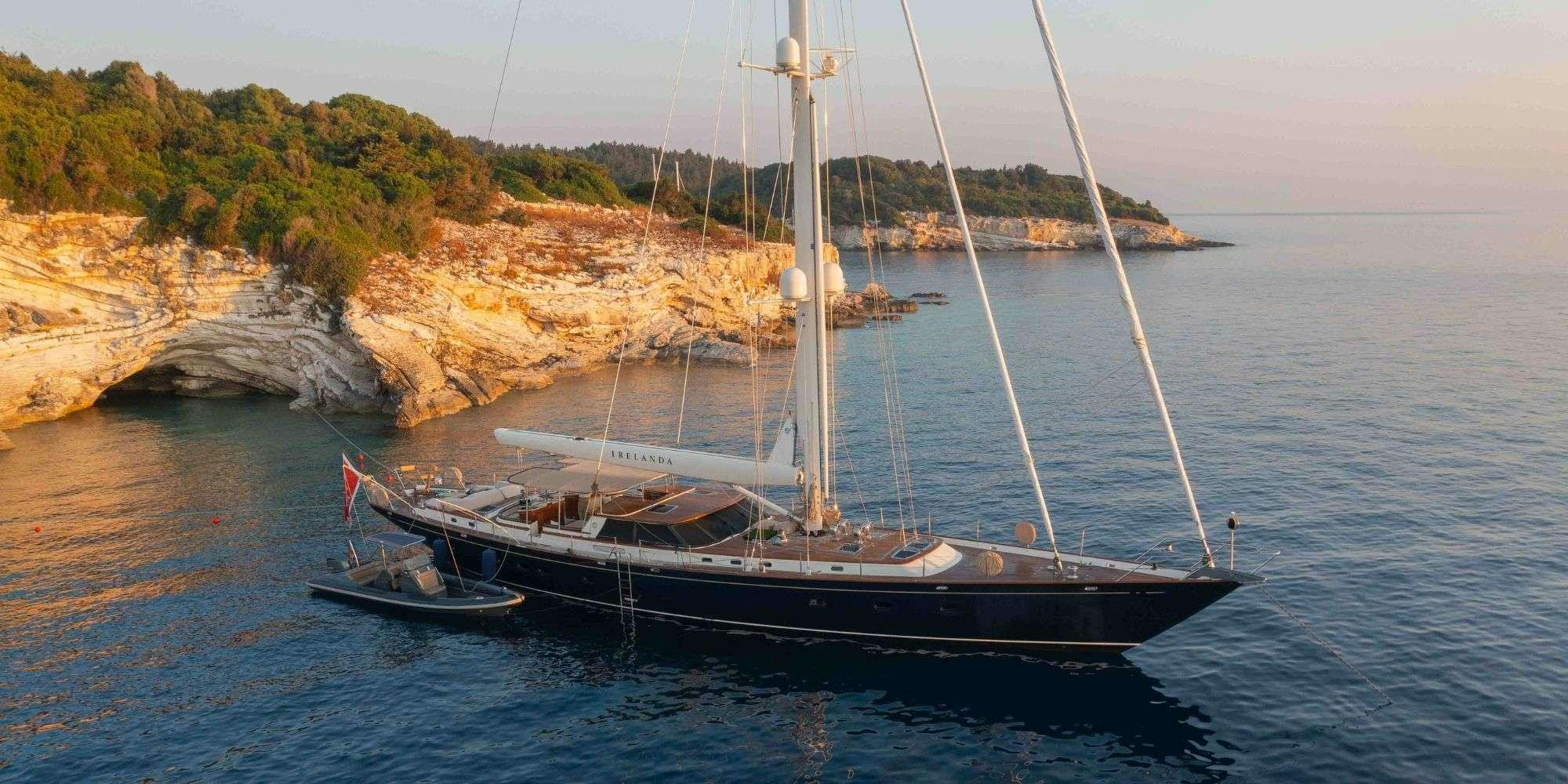 a boat on the water aboard IRELANDA Yacht for Charter
