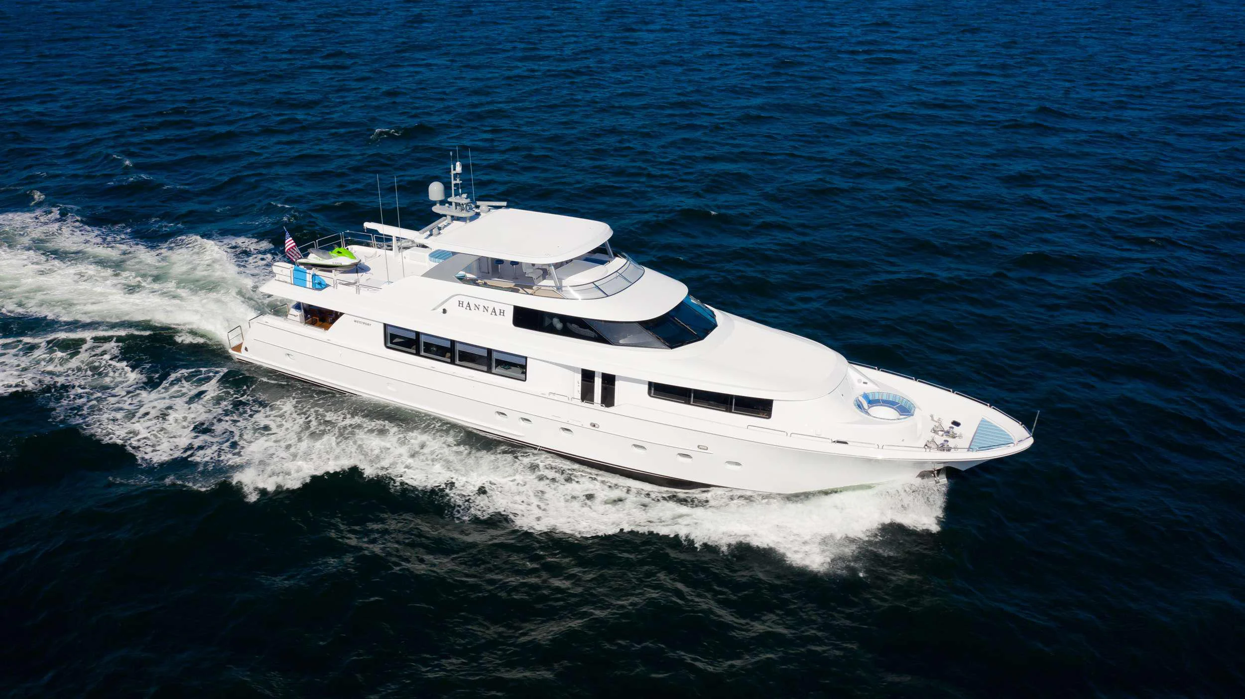a boat on the water aboard HANNAH Yacht for Charter