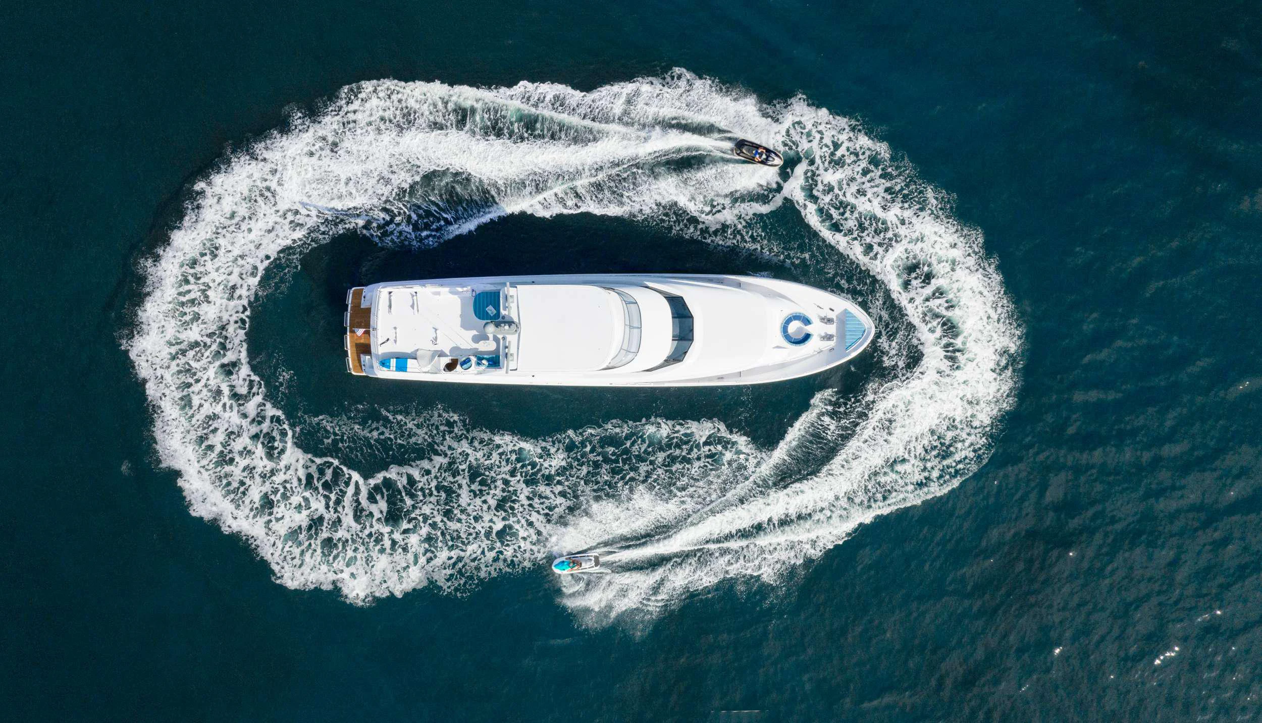 a ship in the water aboard HANNAH Yacht for Charter