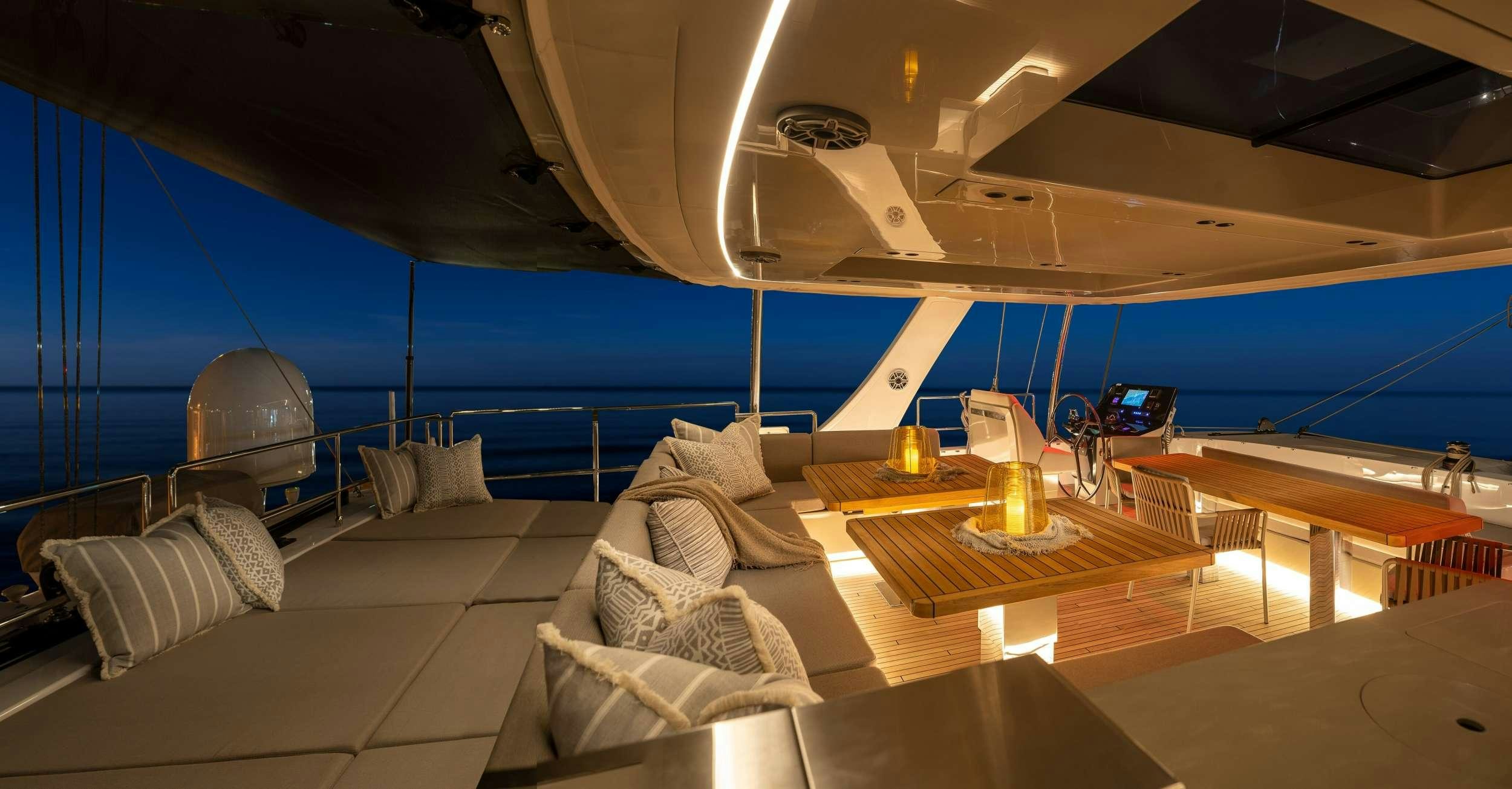 a boat on the water aboard VIVA LA VIDA Yacht for Charter