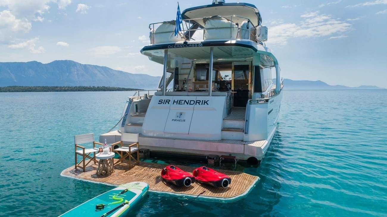a boat on the water aboard SIR HENDRIK Yacht for Charter