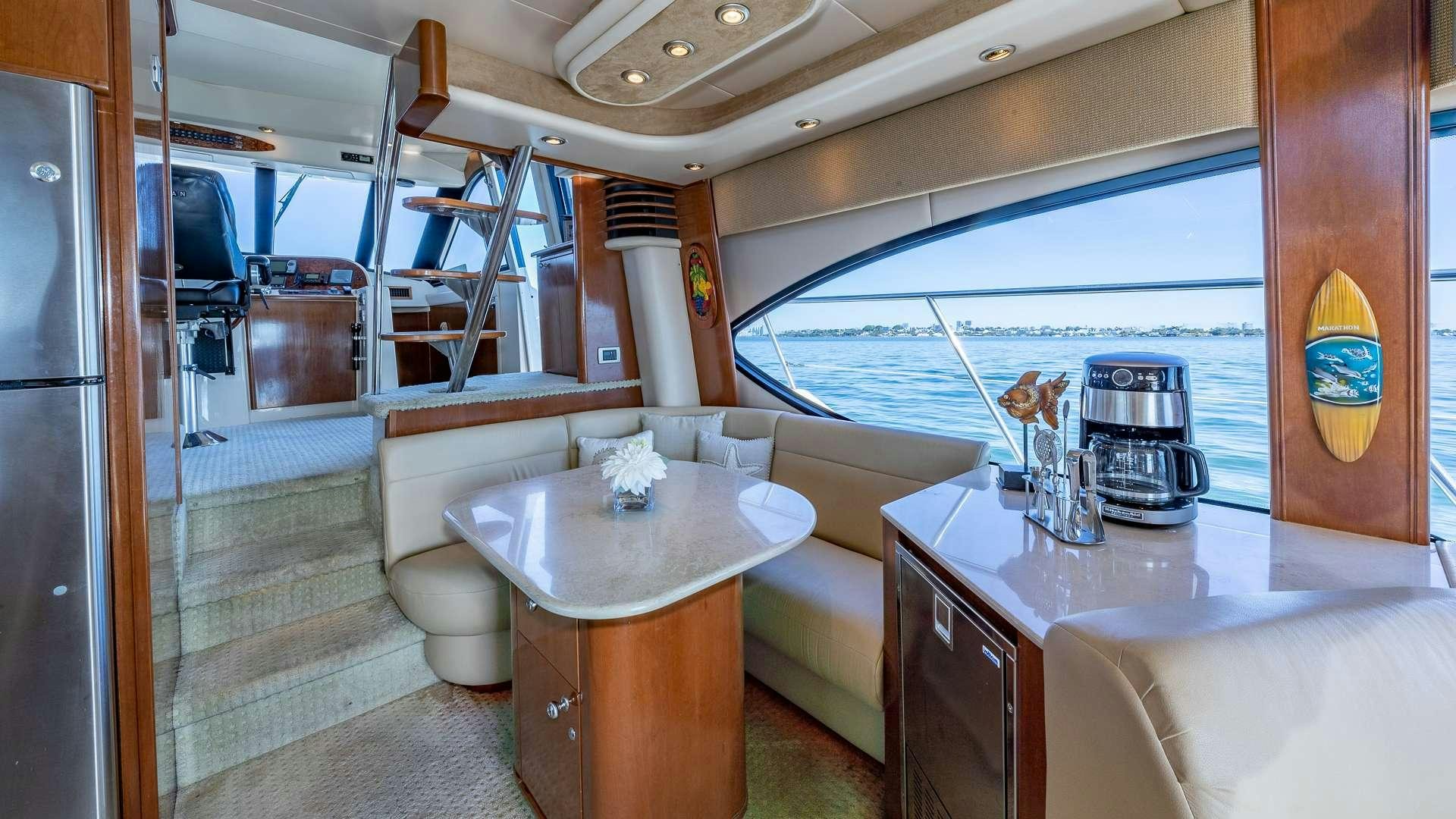 a bathroom with a large window aboard ELEGANT LADY Yacht for Charter
