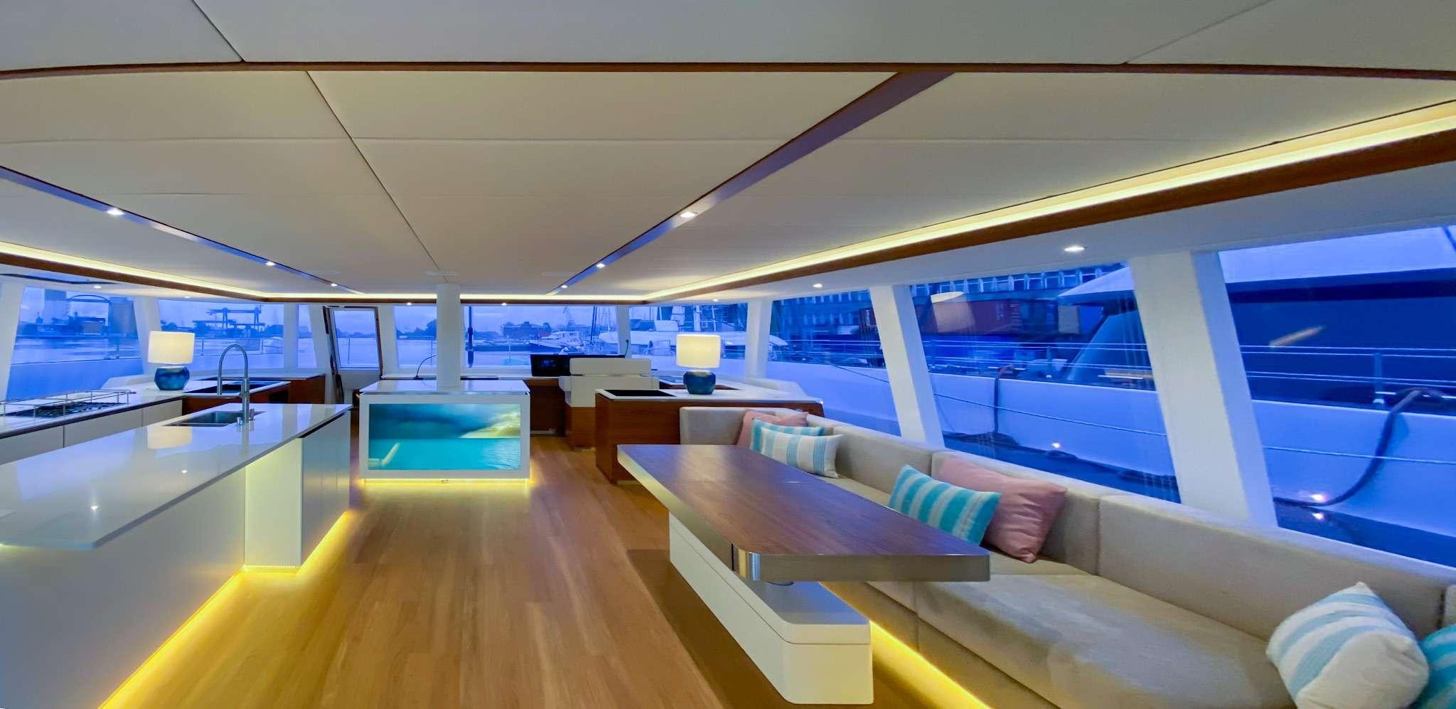 inside view of a room aboard SUNREEF 80 FANTASTIC TOO Yacht for Charter
