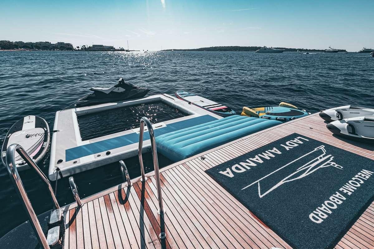 a boat on the water aboard LADY AMANDA Yacht for Charter